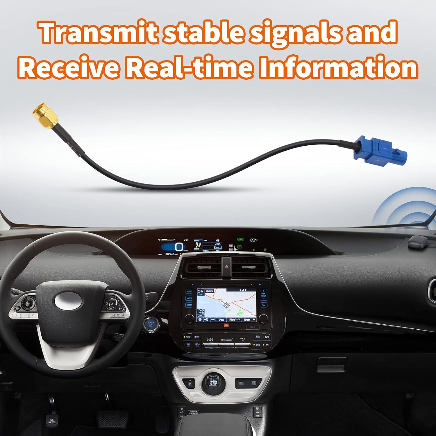 Eightwood Fakra C Plug to SMA Plug Male Car GPS Antenna Cable 6 Inch for Vehicle GPS Navigation Radio Stereo Head Unit GPS Receiver image number 5