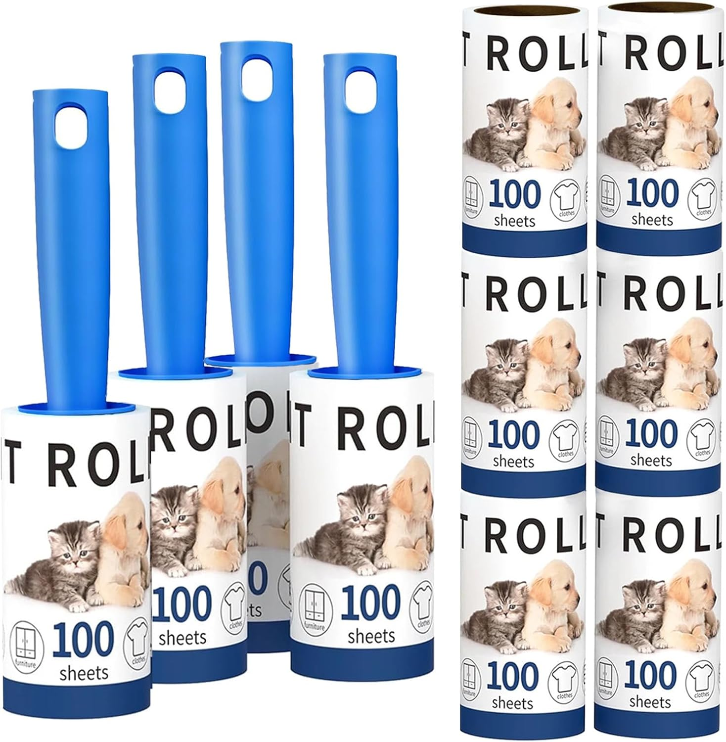 1000 Sheets Lint Rollers for Pet Hair Extra Sticky, Mega Value Set Lint Rollers for Pet Hair Removal, Dog and Cat Lint Remover for Clothes, Furniture, Carpet image number 3