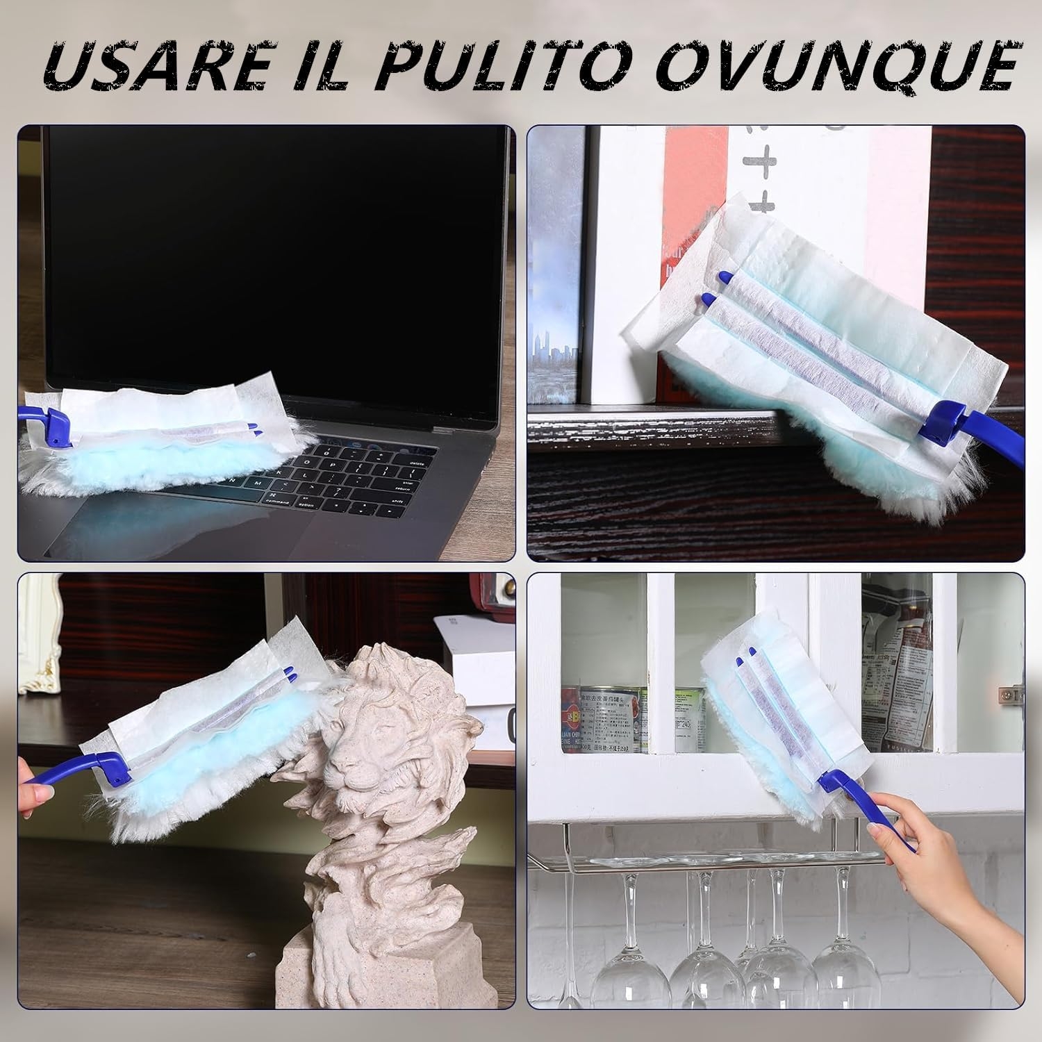 Norhogo 20PCS Disposable Electrostatic Duster Refills Cleaning Duster Refill for Curtains PC Keyboard Office Desk Dresser Car Dashboard (Blau) image number 3