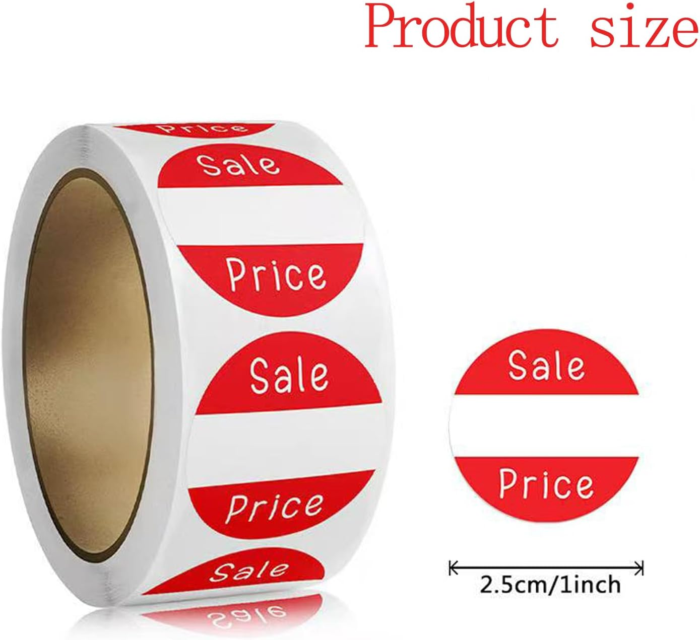 1000 PCS Sale Price Labels,Self-Adhesive Label Sale Stickers,2.5Cm round Red Adhesive Discount Stickers Price Retail Stickers for Retail Store image number 2