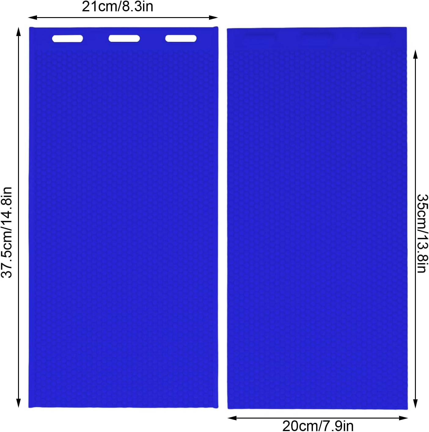 Beeswax Press Mould, 2PCS Beehive Foundation Sheets, Beeswax Sheet Mold 5.4Mm Reusable Silicone Beeswax Mold Foundation for Bee Keeping 37.5 X 21CM (Dark Blue) image number 5