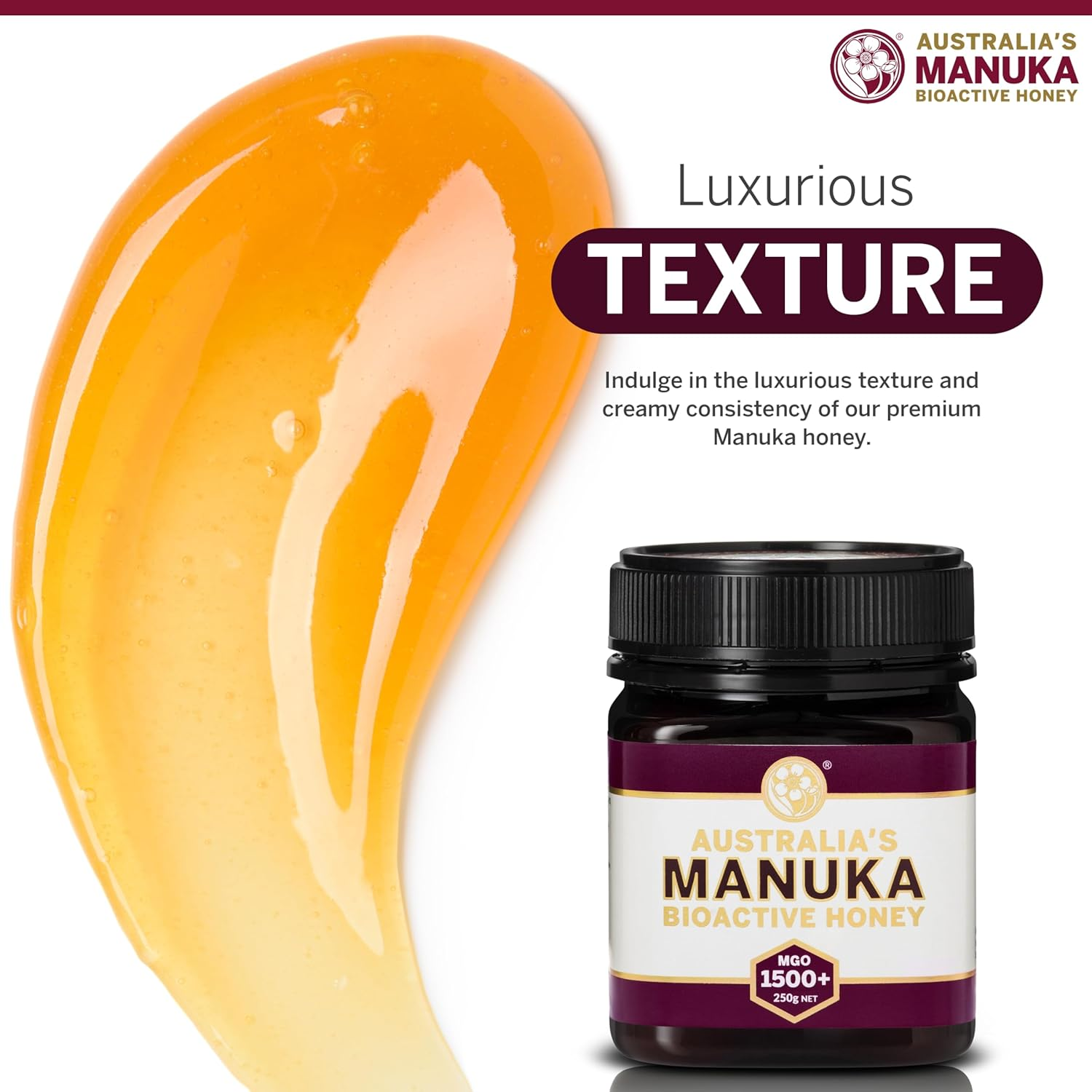 Australia&rsquo;S Manuka Honey MGO 1500+, 100% Raw Honey from Byron Bay, Maximum Strength Intensive & Therapeutic Support, Beekeeper-Owned, AMHA Certified, Lab Tested, Monofloral & Batch Traceable (250G) image number 2