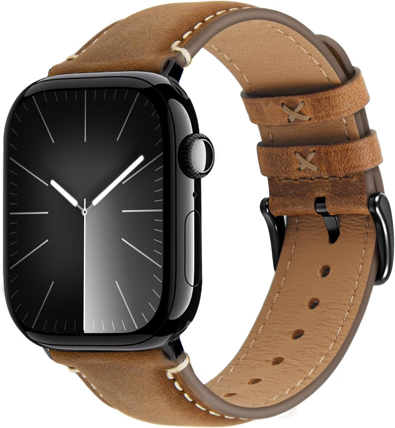 Wristitani Leather Band Compatible with Apple Watch Straps 49Mm 46Mm 45Mm 44Mm 42Mm 41Mm 40Mm for Men, Genuine Leather Replacement Band for Iwatch Ultra3/2/1 SE3/2/1 Series 11 10 9 8 7 6 5 4