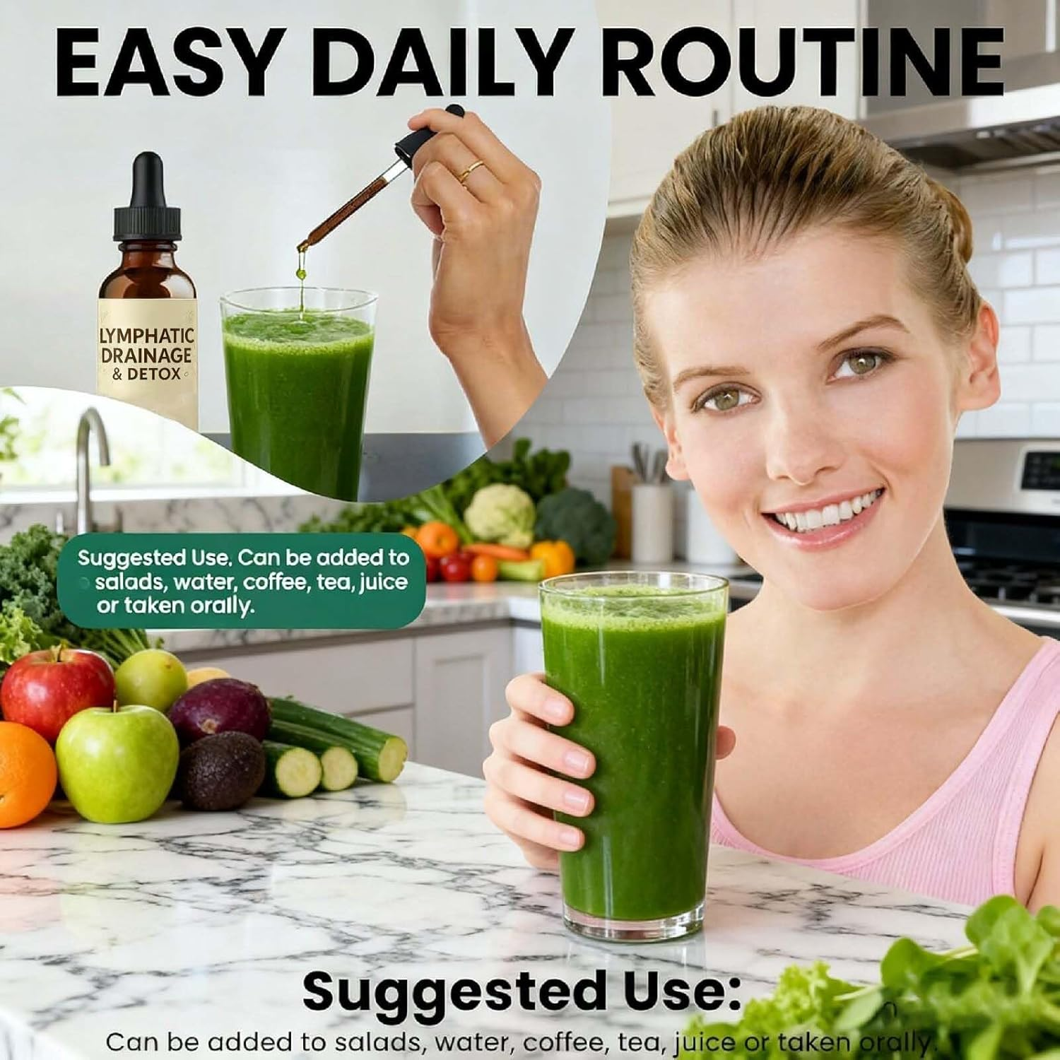 Lymphatic Drainage Drops, Liquid Drops for Everyday Fluid Balance & Circulation Support, Fast-Absorb Liquid, 2 Fl Oz (1) image number 3