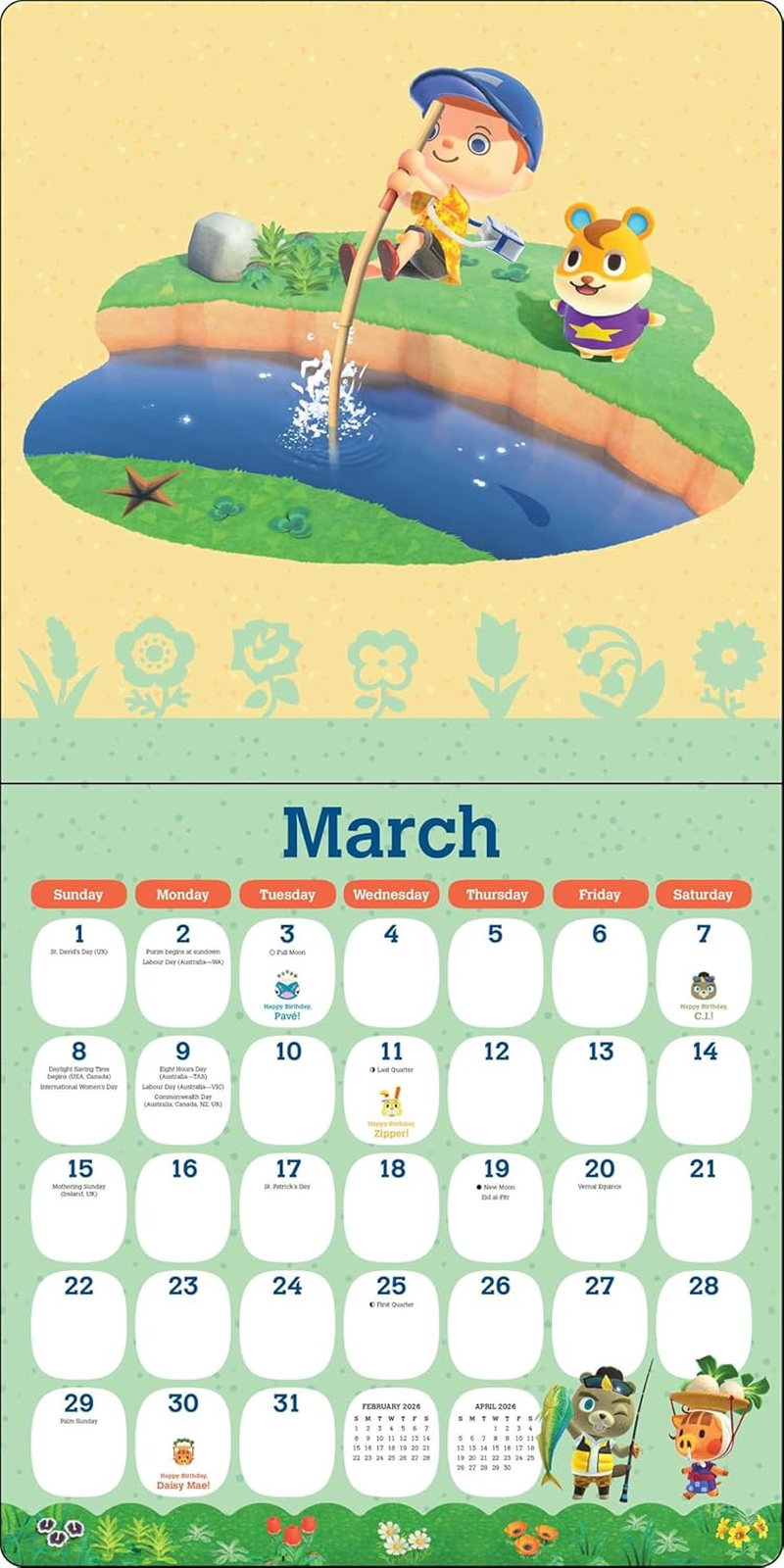 Animal Crossing: New Horizons 2026 Wall Calendar image number 1