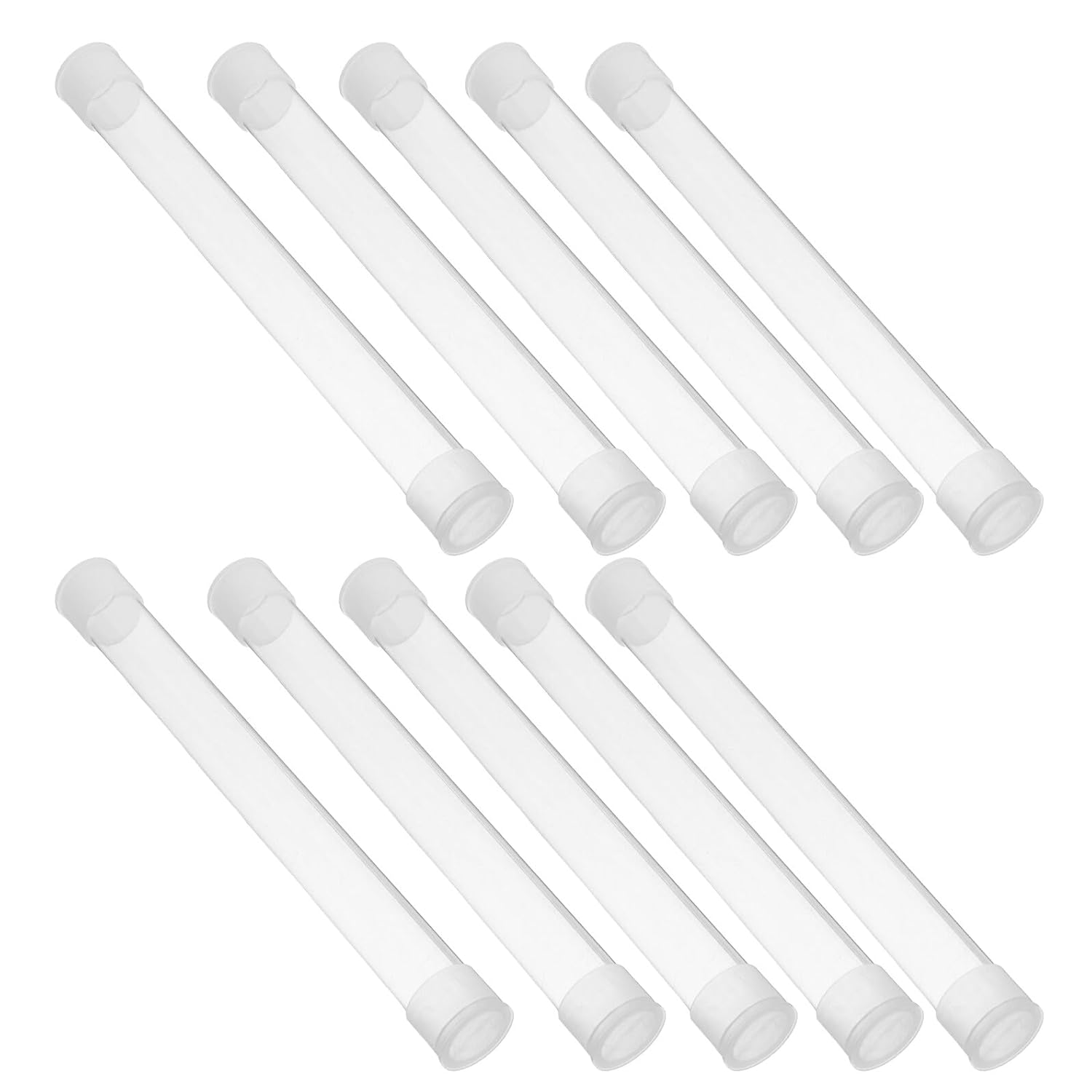 PLAFOPE 10Pcs Thermometer Storage Case Transparent Plastic Tube Protective Cover Dustproof Organizer for Travel Home Office Safe Needle Holder image number 4