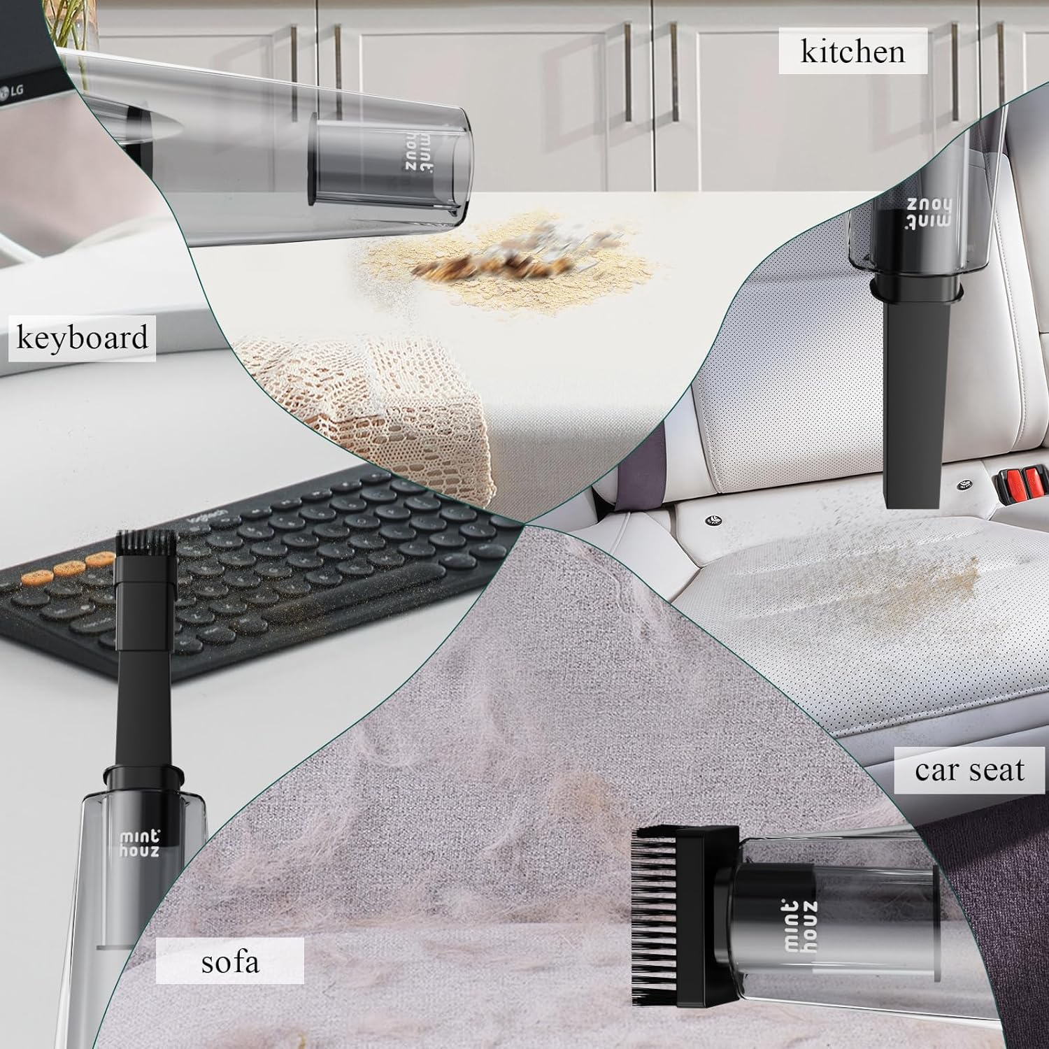 Minthouz Cordless Handheld Vacuum Cleaner,【Charging Dock Version】 9000Pa Strong Suction Dust Buster with 120W Motor, Portable Hand Vacuum, LED Light for Car, Home & Office Cleaning image number 6