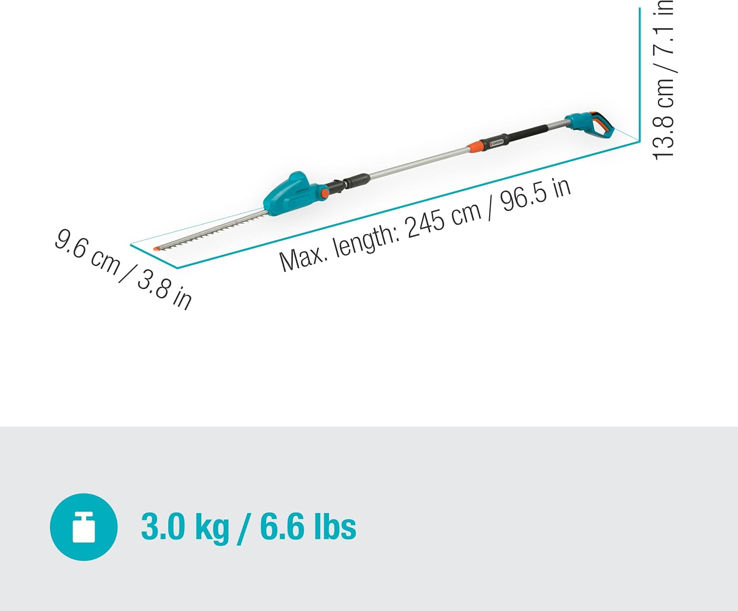 Gardena Battery Telescopic Hedge Trimmer THS 42/18V P4A Skin - Tool Only image number 3