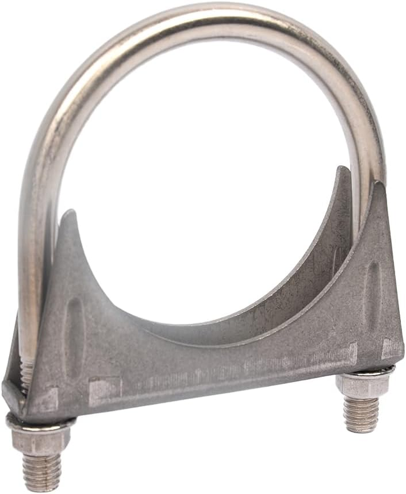 Universal Heavy Duty 3-1/2 Inch Stainless Exhaust Exhaust Clamp, 3.5&rdquo; Exhaust U-Bolt Clamps Saddle Design with Reinforced Ribs image number 5