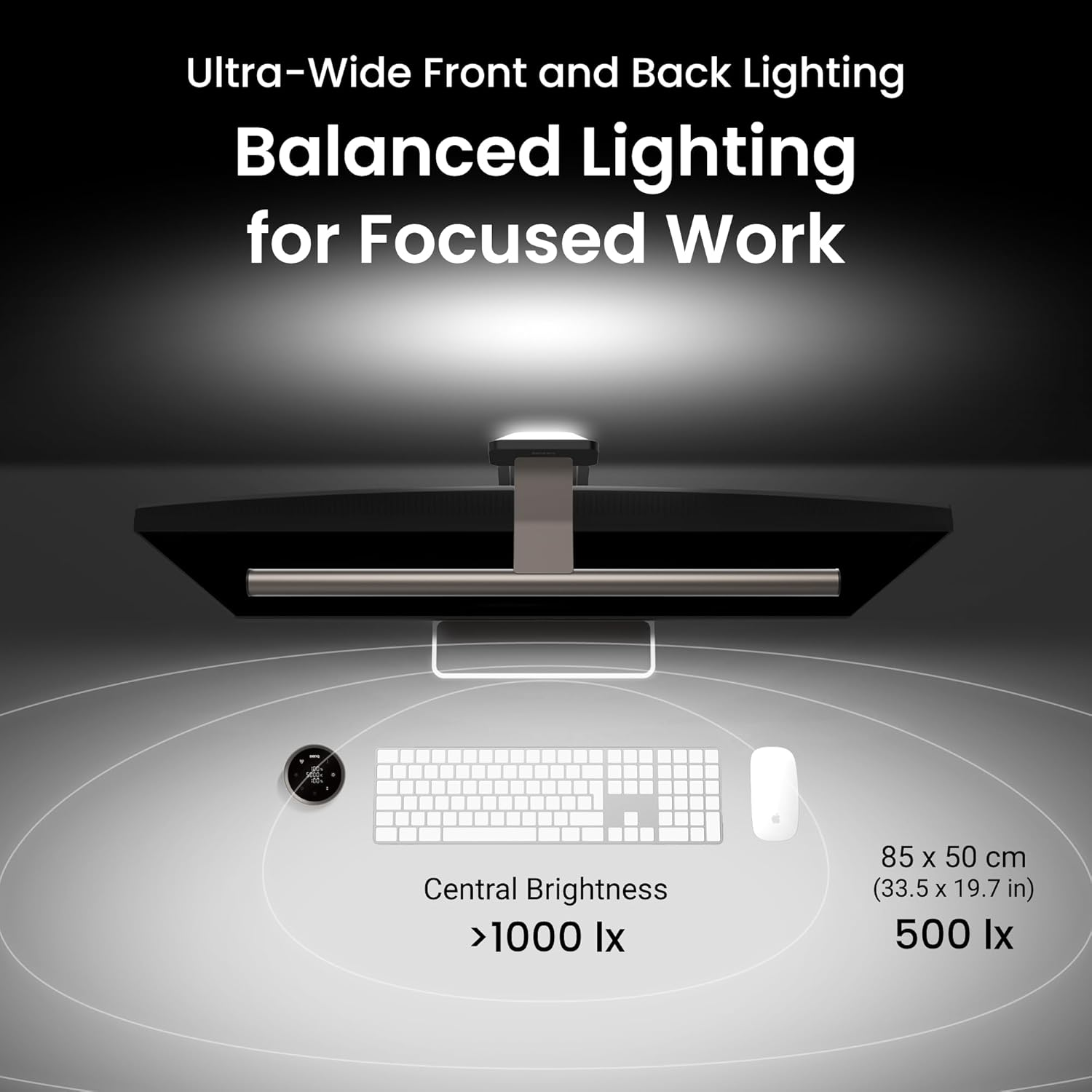 Benq Screenbar Halo 2 LED Monitor Lamp &ndash; Wireless Controller, Brightness and Colour Temperature Adjustable, Ergonomic Monitor Lighting, No Screen Reflections, Space Saving, USB Power Supply image number 5