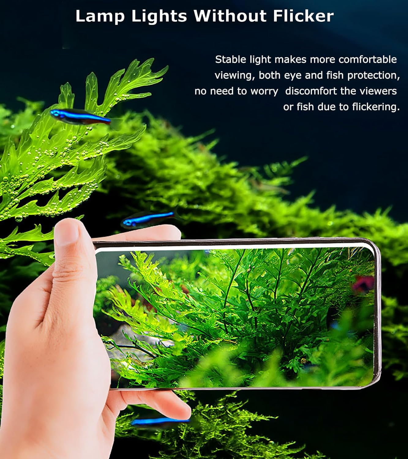 Zingbabu Led Aquarium Light,90-110Cm 42W WRGB Full Spectrum Fish Tank Light, Reef Tank Light with Timer, Brightness Dimmable, Alu Alloy Shell Extendable Brackets Aquarium Lamp