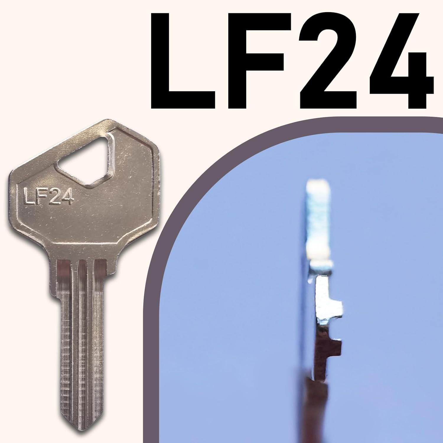 10 Pack LF24 Key Blanks - Suits 5 Pin L&F Cylinders - Brass Finished image number 3