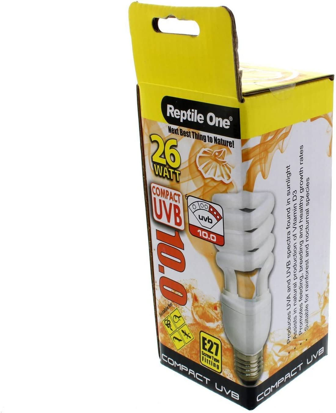 Reptile Compact UVB Globe 26W UVB 10.0 E27 Fitting Stimulates Activity Appetite image number 4