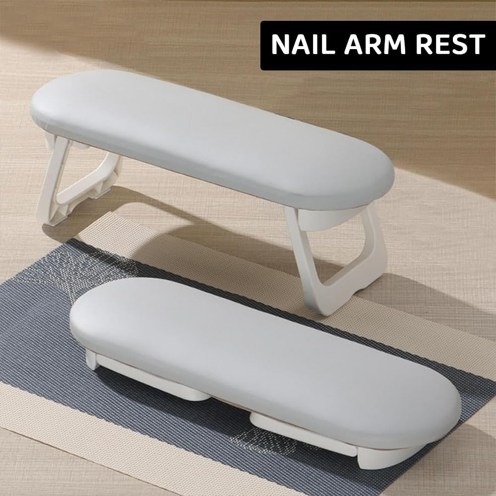 Foldable Nail Manicure Hand Rest Cushion with Soft PU Leather Mat, Portable Nail Arm Rest Pillow for Salon and Home Use, Comfortable Support for Nail Art and Acrylic Nails image number 3