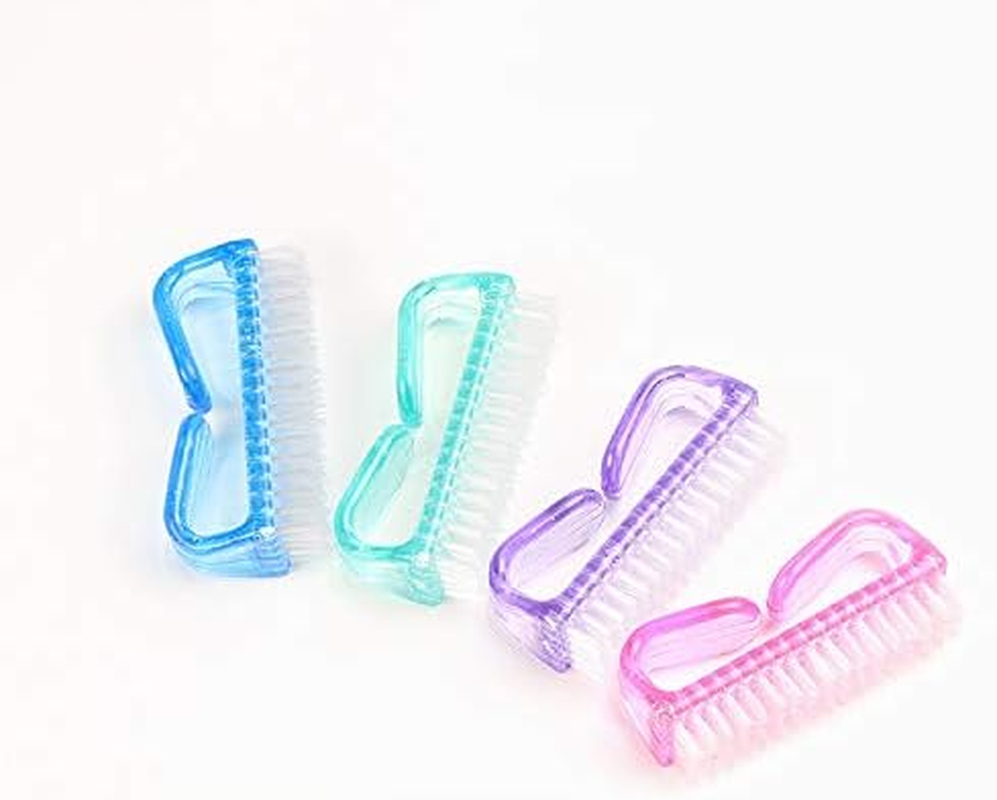 1Pcs Handle Nail Brush Nail Hand Scrubbing Cleaning Brush, 8Cm Purple/Green/Pink/Blue Handle Grip Nail Brushes Hand Fingernail Brush Cleaning Brush for Toes and Nails