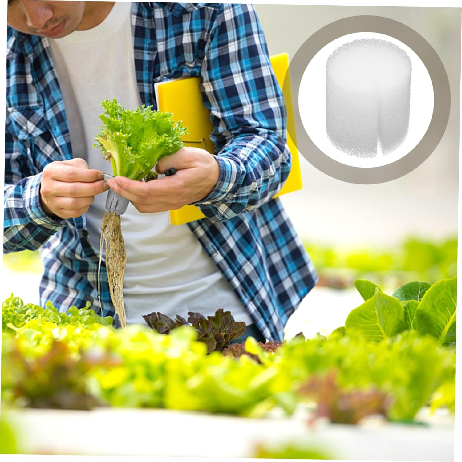 ORFOFE 100Pcs Hydroponic Sponge Vegetables Cultivation System Gardening Tools Moisturized Plant Growing Supplies for Indoor Garden image number 4