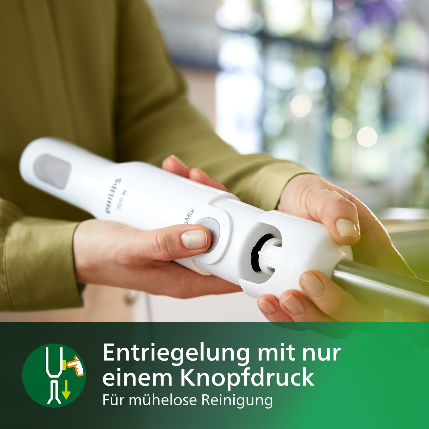 Philips Daily Collection Promix Hand Blender, Intuitive Simple, Powerful, 650 W, Ergonomic Design, Splash Guard for Knife Unit, Plastic/Metal (HR2534/00) image number 6