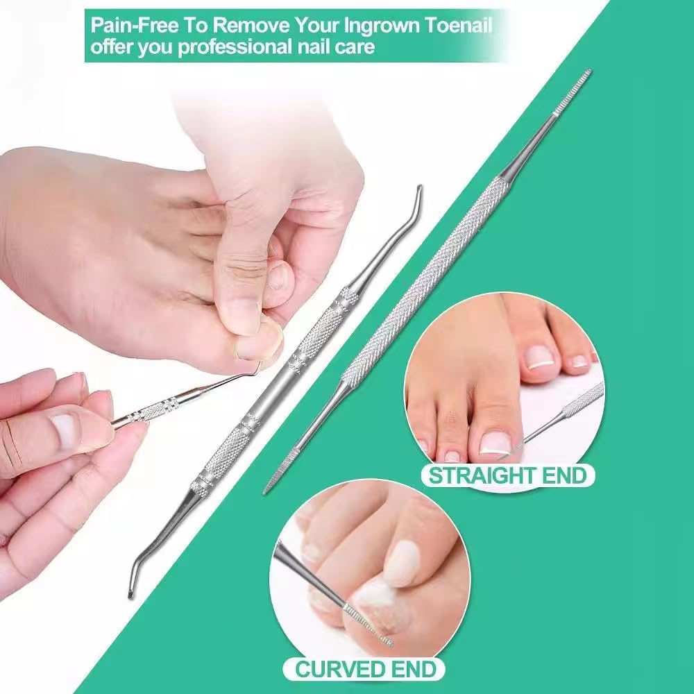 6 Pcs Large Nail Clipper Set,Heavy Duty Toe Nail Clippers for Thick & Ingrown Nails,Easy Grip Handle,Stainless Steel Super Sharp Curved Blade for Men,Women,And Professional image number 1