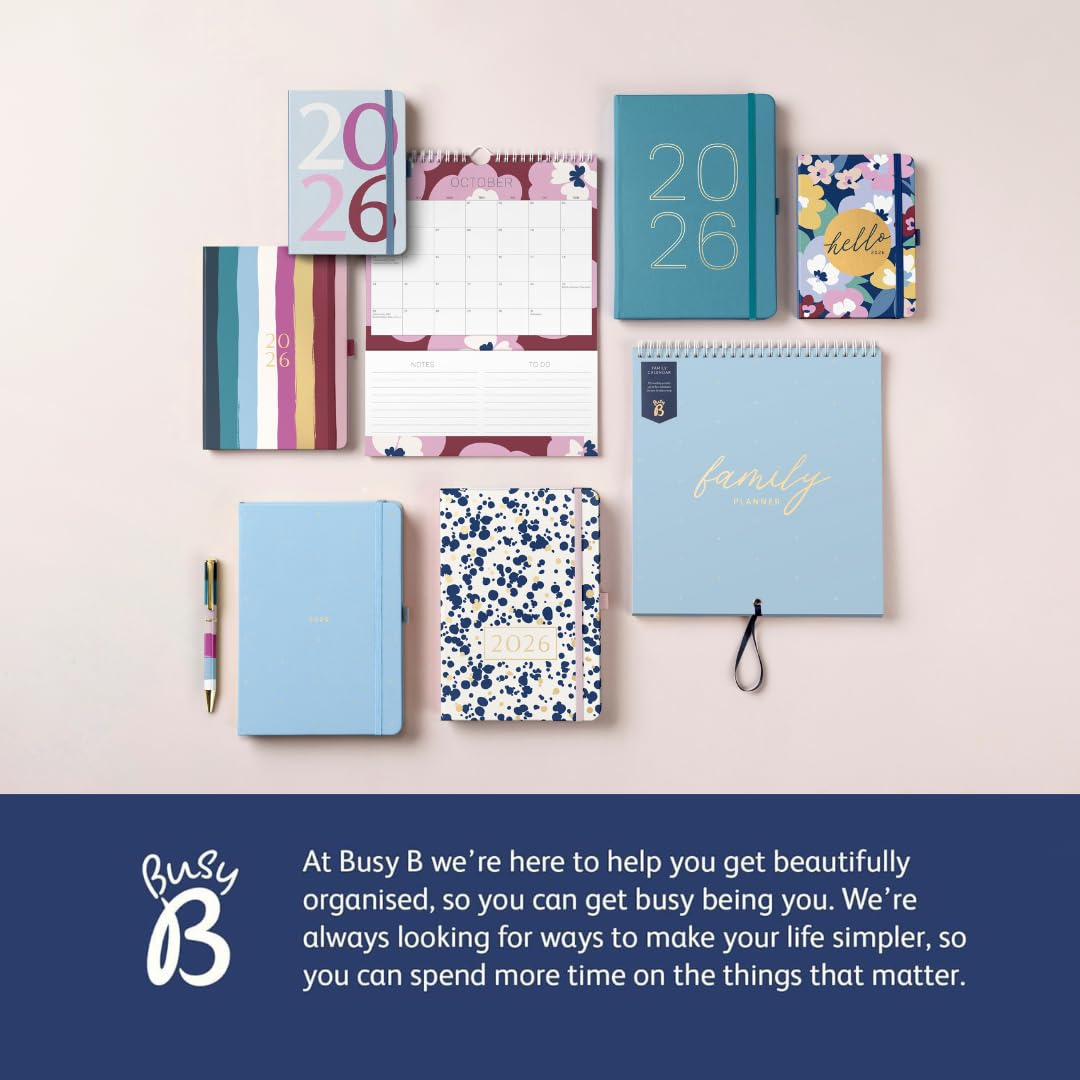 Busy B Everyday A5 Weekly Planner Diary 2026 - Compact Diary for Students, Teachers, Work & More with Week-To-View Layout Jan - Dec, Useful Planners, Notes Pages & Elastic Closure Band - Harlequin image number 4