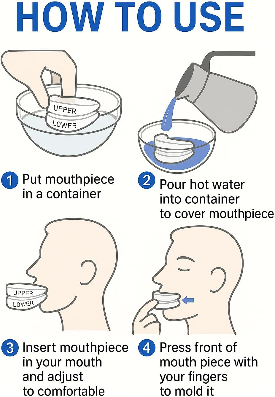 Adjustable Night Mouth Guard & Dental Mouthpiece &ndash; Custom-Fit Oral Device for Teeth Grinding, Jaw Clenching & Sleep Comfort &ndash; Soft Hygienic Guard with Storage Case &ndash; for Adults image number 5