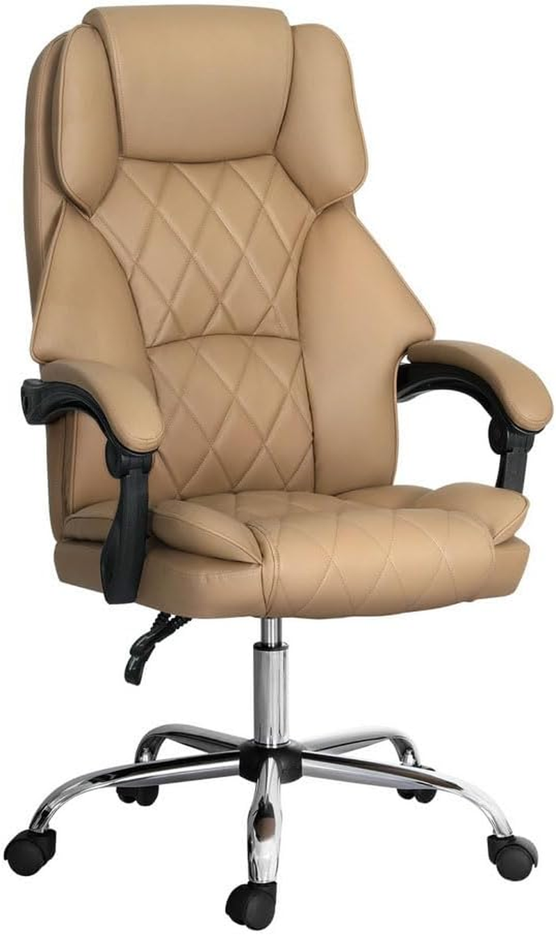 Artiss Ergonomic Office Chair, Leather Executive Desk Computer High Back Gaming Chairs with Comfortable Lumbar Support Wheels Swivel Height Adjustable Comfy Arms, for Home Work Study Bedroom Brown - Gray image number 5