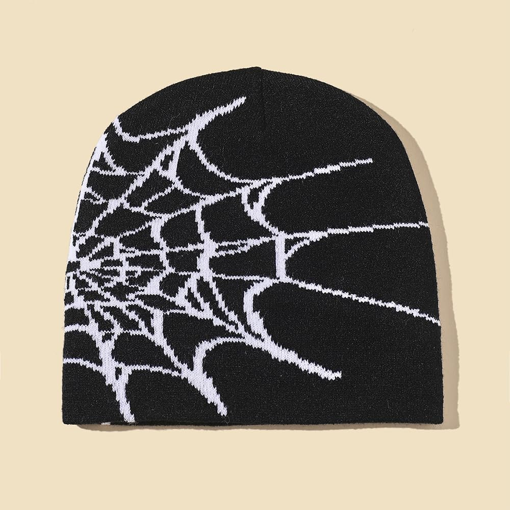 WYNAKESHU Y2K Spider Beanie Hat Beanie MEA Culpa Wireless Acrylic Knit Skull Cap Winter Warm Hats for Women Man Teenagers image number 4