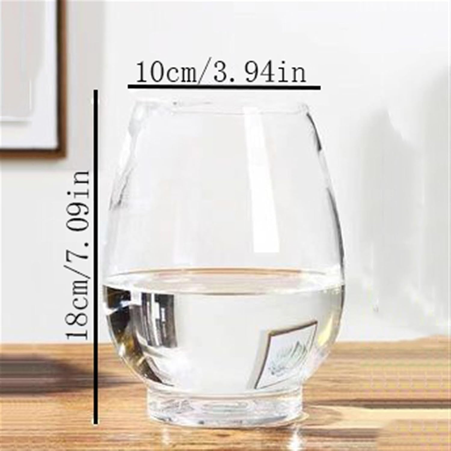 Aquariums Fish Tank Transparent Oval Small Fish Tank Glass Turtle Tank Ecological Tank Aquatic Plants Home Desktop Ornaments Fish Bowl (Size : Medium) image number 4