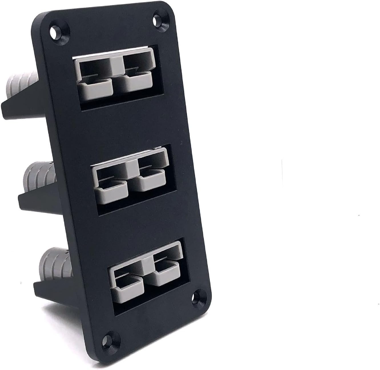 Triple 50A Anderson Plug Flush Mount Black Bracket, Vertical Wall Installation, Heavy-Duty Power Distribution System image number 4