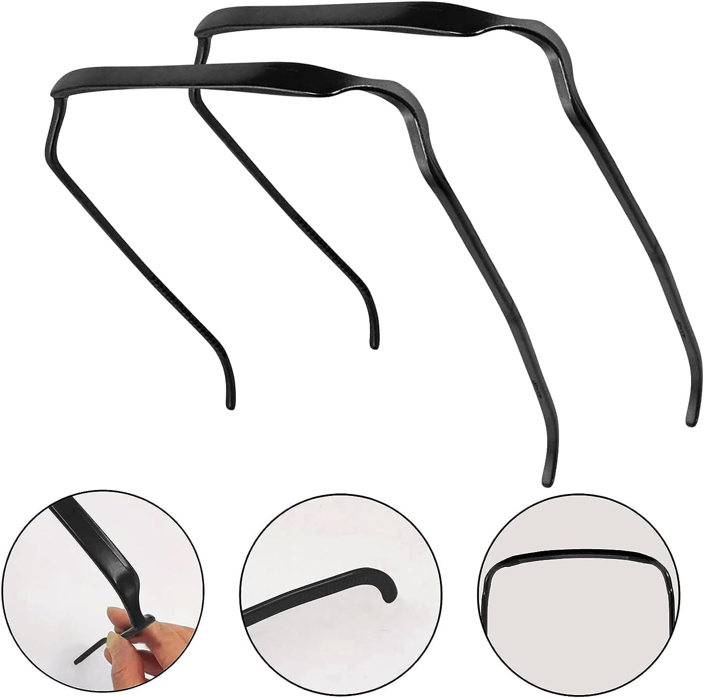 2 Pack Sunglasses Headband for Women - Invisible Hair Hoop, Non-Slip Square Headband for Curly & Thick Hair, Square Hair Headband Fits like Sunglasses - Stylish Headband for All Hairstyles image number 2
