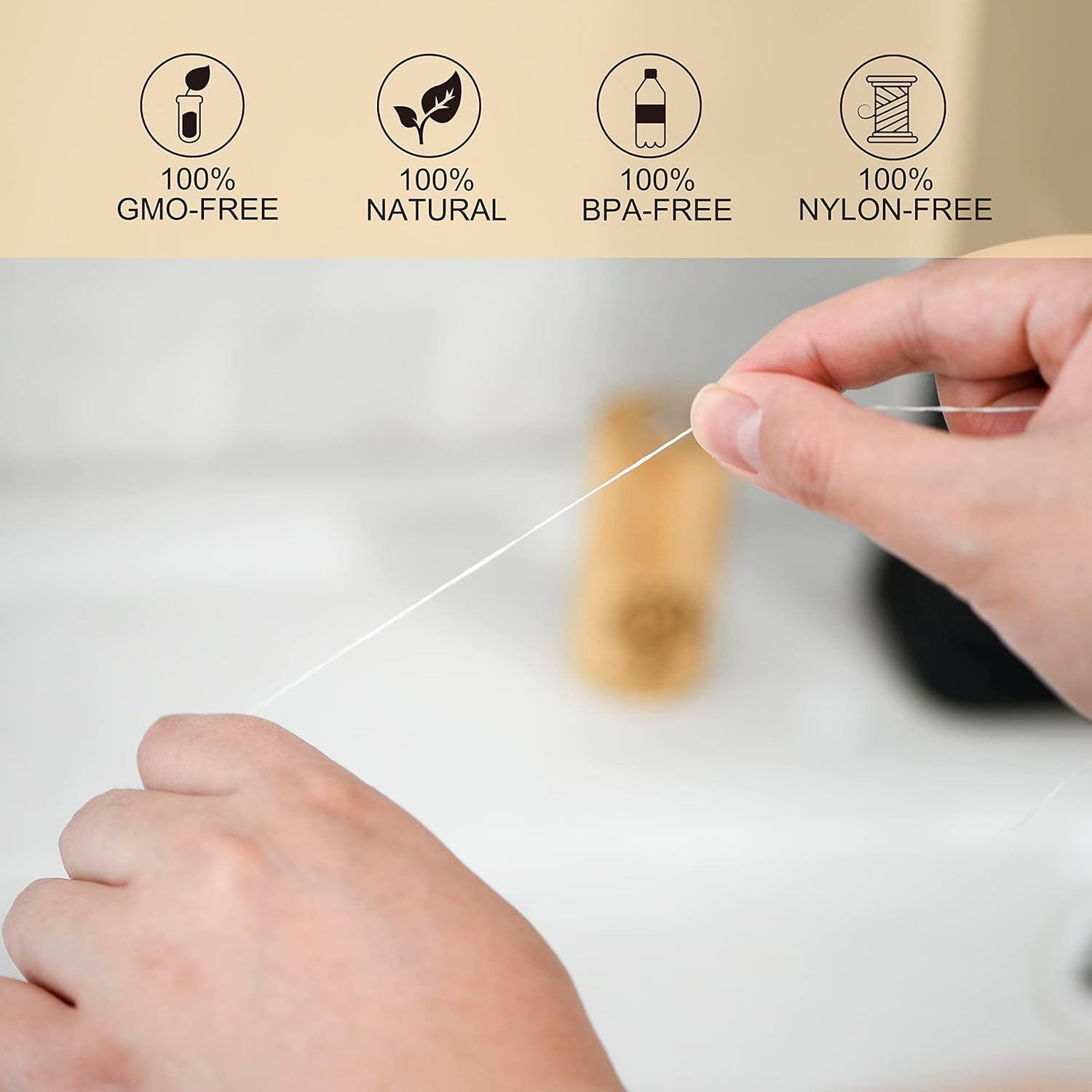 Gaia Guy Silk Dental Floss Refill | Unflavored Natural Silk | 4 Spools X 30 Meters | Compostable, Sustainable & Biodegradable Silk Flossing Thread & Eco-Friendly Packaging image number 3