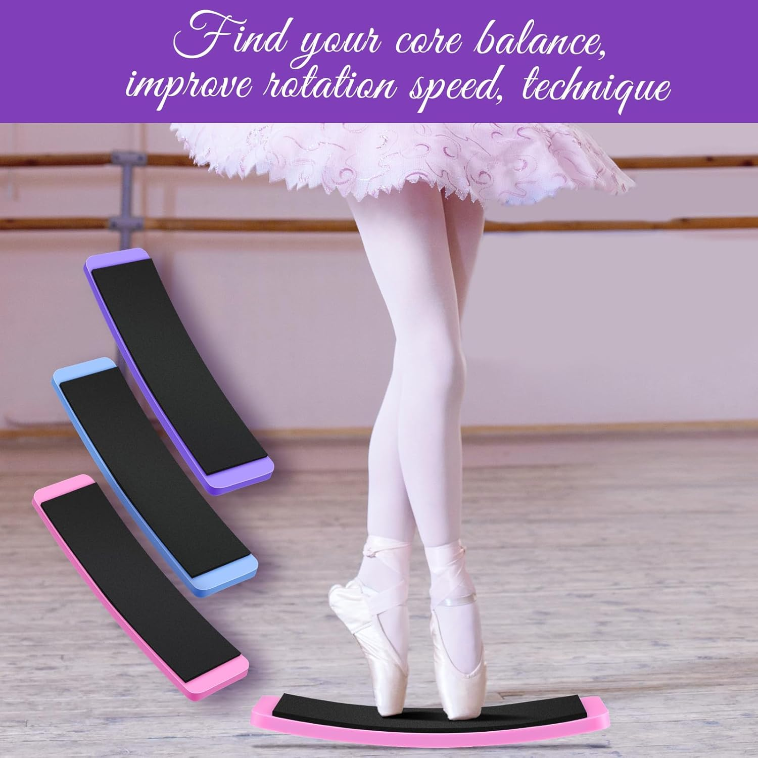 Sonwyoung 3 Pcs Turning Boards for Dancers Ice Skating Spinner Home Dance Equipment for Ice Skaters, Cheerleaders, and Gymnasts, Improve Your Turns, Balance and Stability image number 6