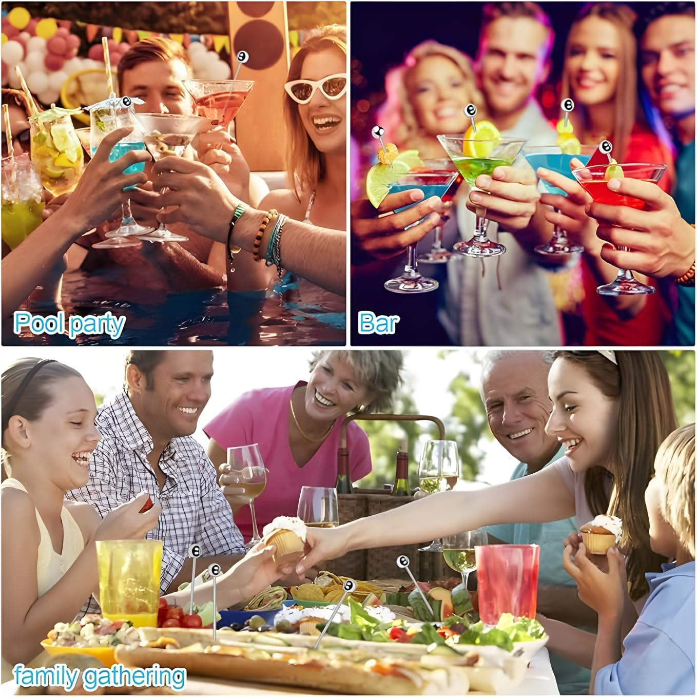 Stainless Steel Fruit Toothpicks,Cocktail Picks Appetizer Skewers Cleanable and Reusable,Toothpicks for Food and Drinks, Bar Party, Barbeque Snacks, Sandwiches and Fruit 20Pcs（Silver） image number 5