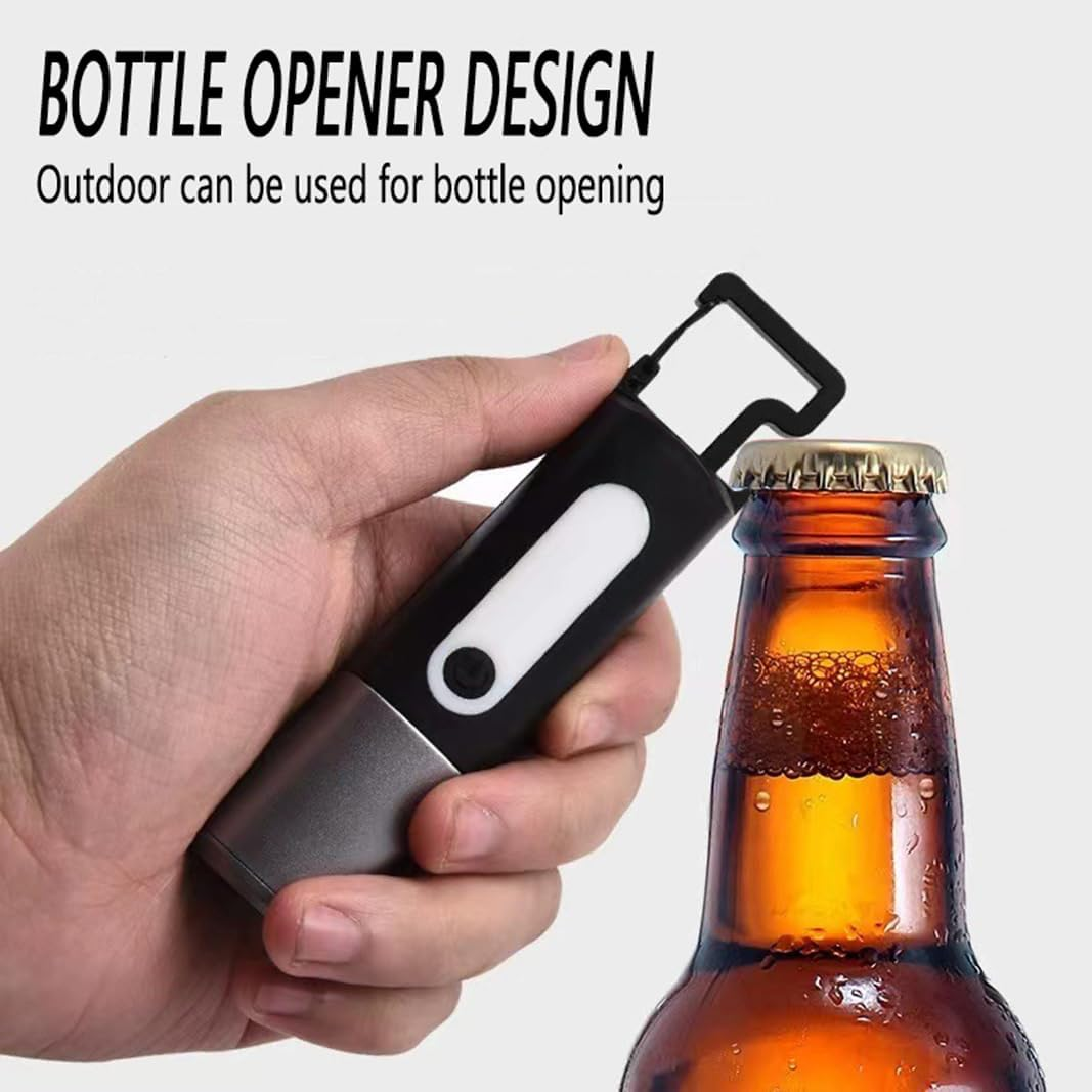 Mini Rechargeable Flashlight, 2000LM Tactical Torch with Dual Light Modes, Zoomable, Waterproof, Magnetic Hook & Bottle Opener for Camping, Hiking, Emergency (Keychain Design) image number 5