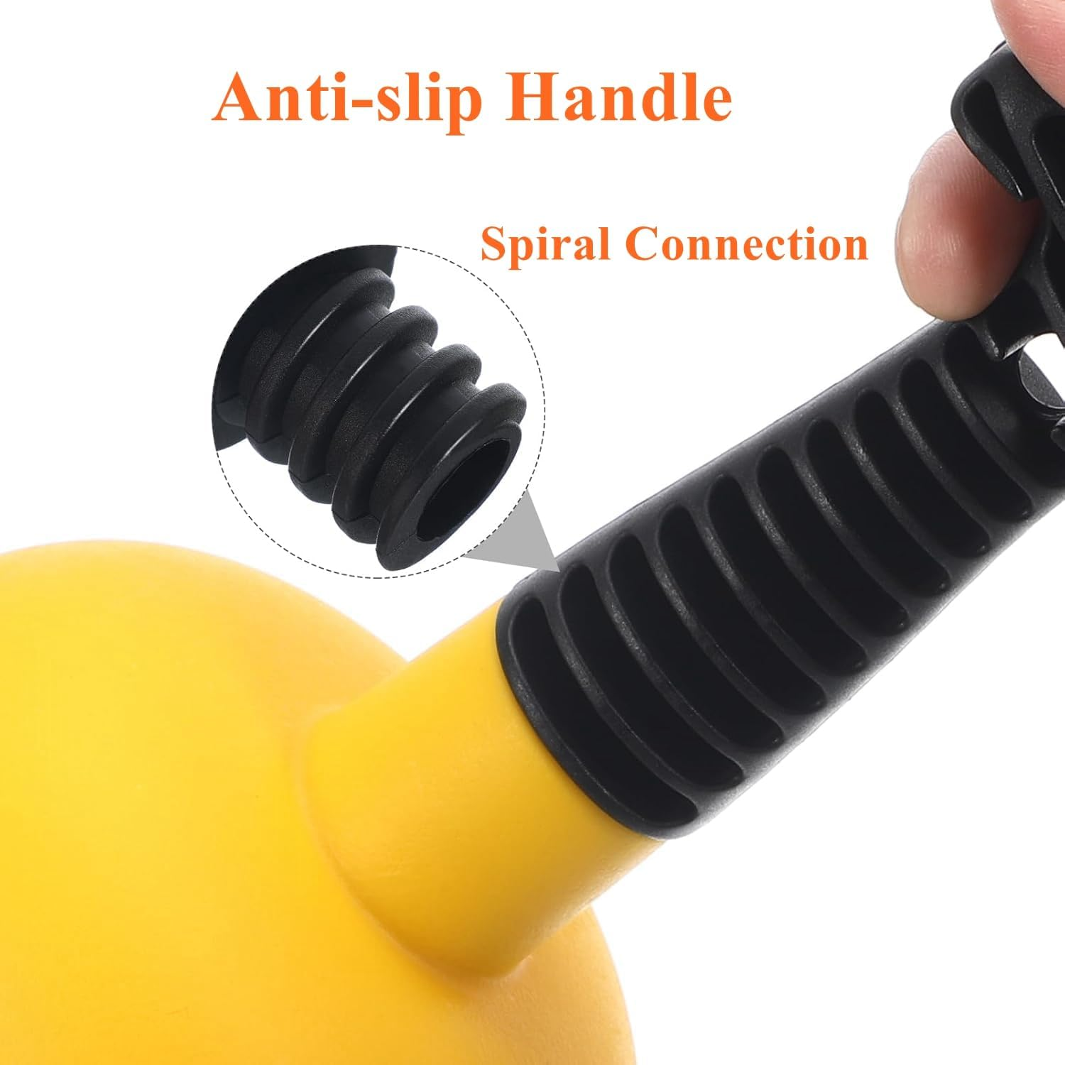 Cuzlarmul Sink Plunger, Plunger Sink Unblocker with Short Handle, Powerful Plunger Unclogging Tool for Kitchen Sink, Shower, Bathroom Drains, Bath (Yellow) image number 5