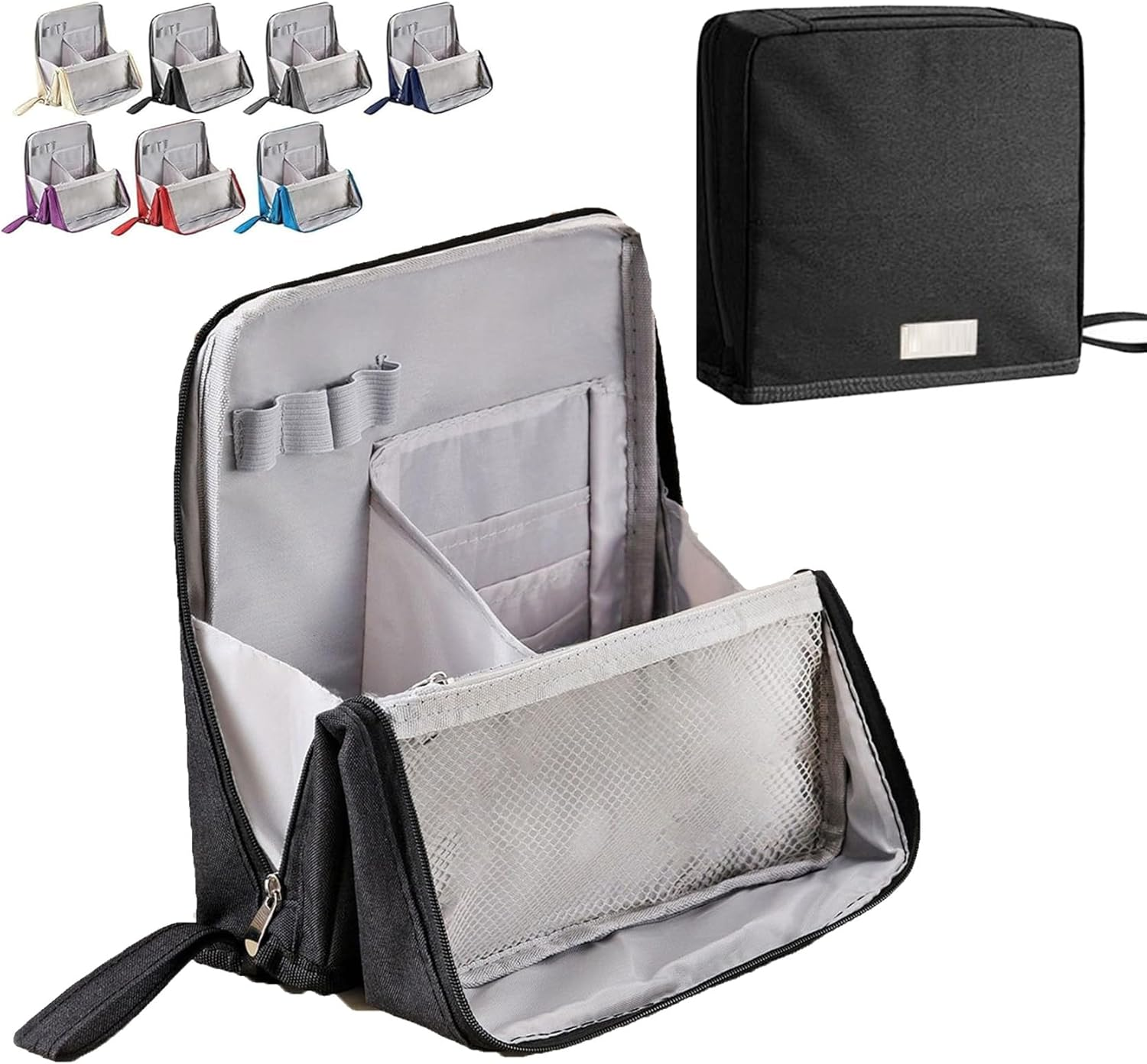 Standing Makeup Bag Portable, Large Capacity, Multi-Purpose Large Capacity Oxford Cloth Stand up Makeup Bag, Doresty Standing Waterproof Toiletry Bag with Compartments (Black)