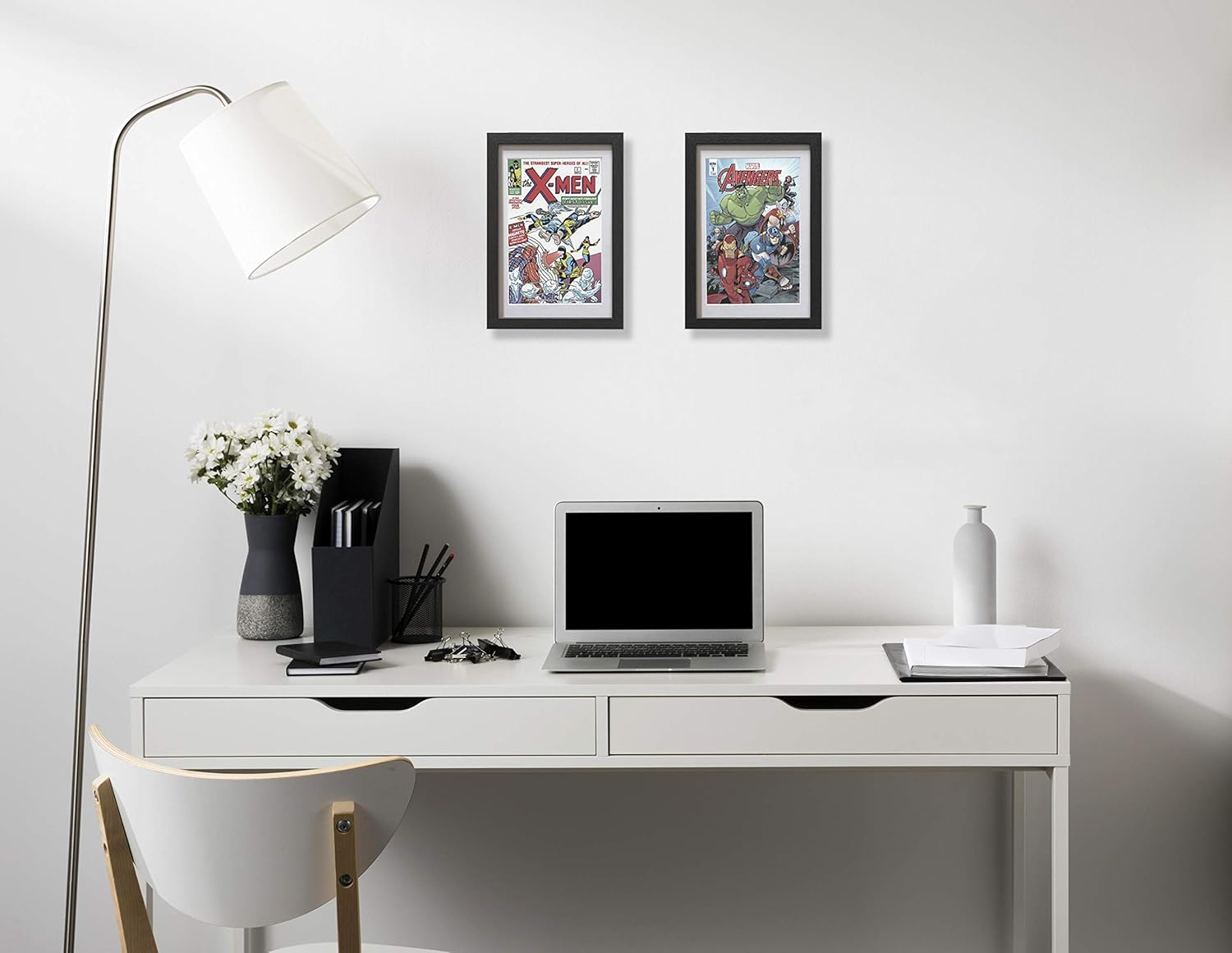 Comic Book Frame 2 Pack, MDF Wood Frame, Acid-Free Matting, 98% UV Polycarbonate Protection, Fits Comics up to 6 3/4" X 10 1/4", Fits with Comic Book Bags and Sleeves (Black Frame Black Mat) image number 6