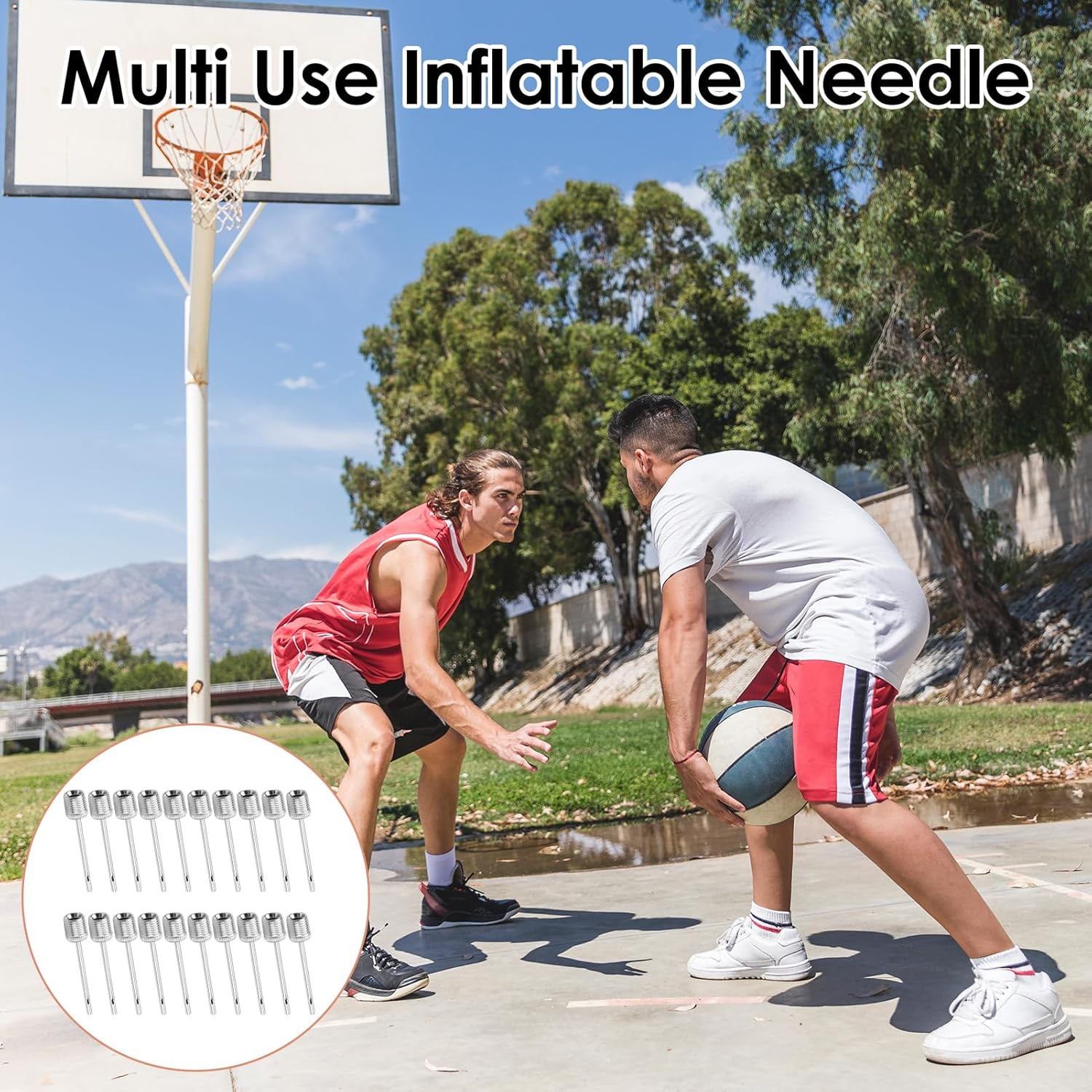 20 Pcs Ball Pump Needle, Sports Inflating Pin Nozzle, Ideal for Blowing up Football, Basketball, Volleyball, and Other Sports Balls image number 2