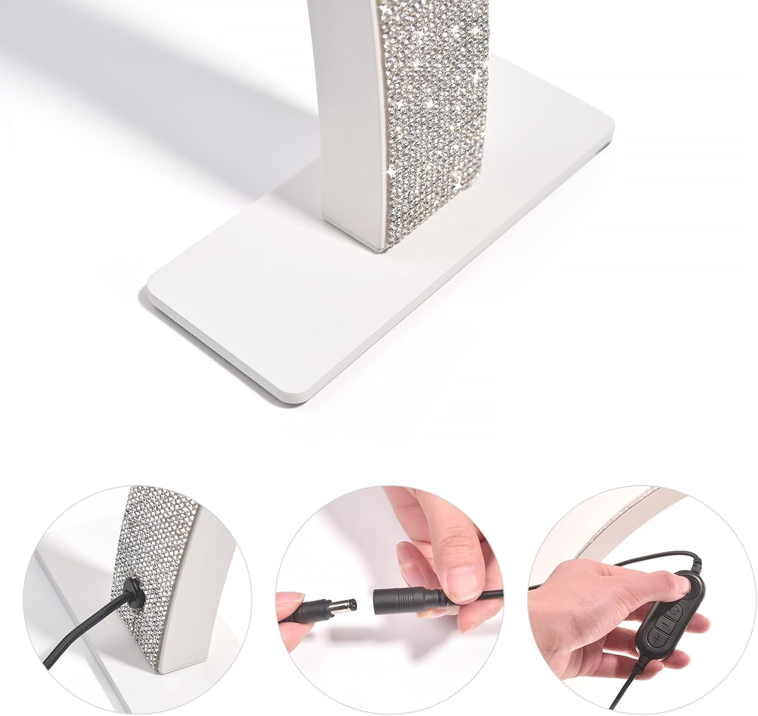 KADS Half Moon Nail Desk Lamp, Half Moon Light for Nail Desk, Lash Light for Eyelash Extensions with 3 Color Temperature 3000K-6500K for Manicure, Lash, Tattoo, Skincare (Large, White) - Pink image number 7