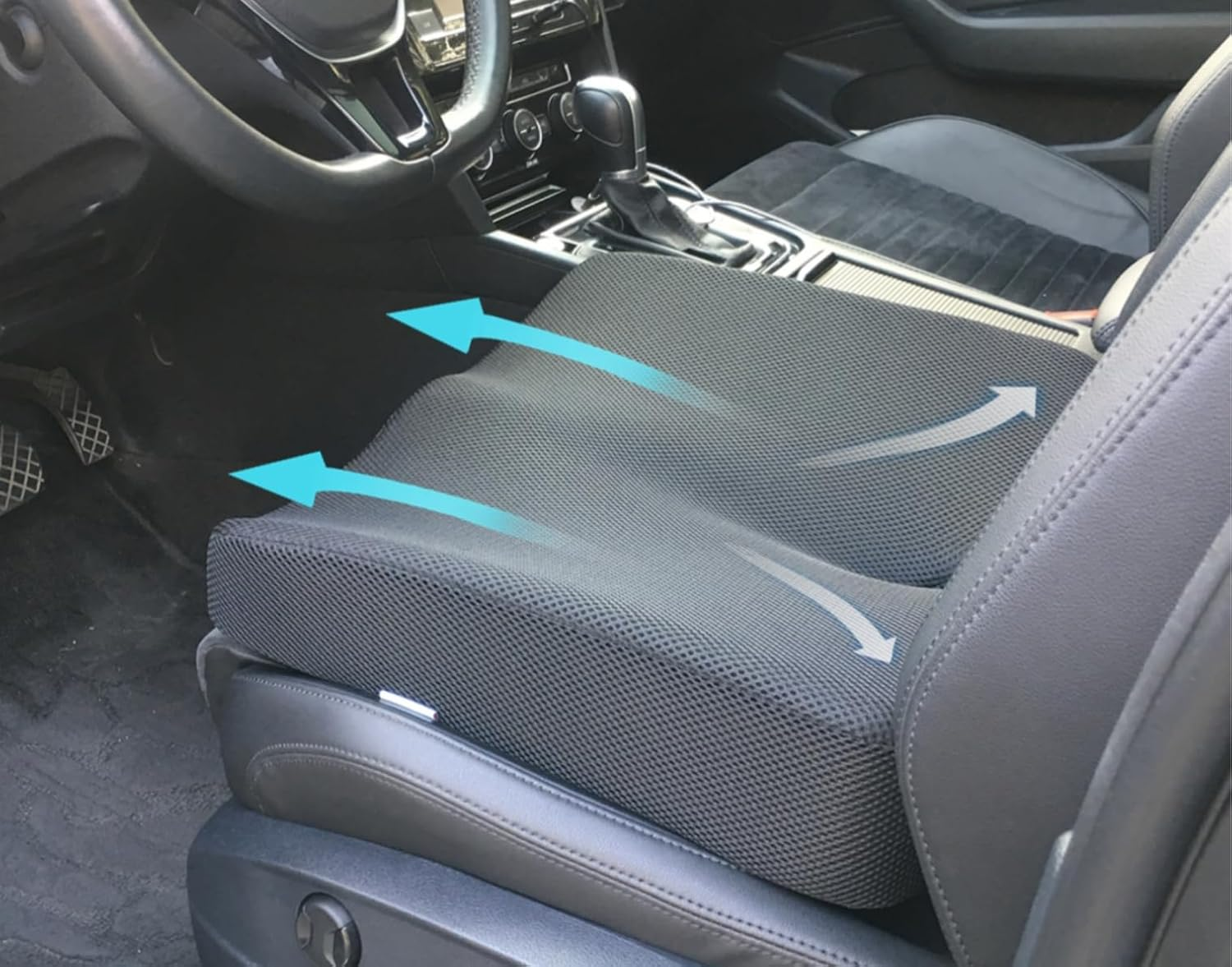 Seat Cushions for Office Chairs Memory Foam Pressure Relieving Pads Comfort Coccyx Pillow Booster Cushion for Chairs Car Seats Wheelchair（Grey） image number 6