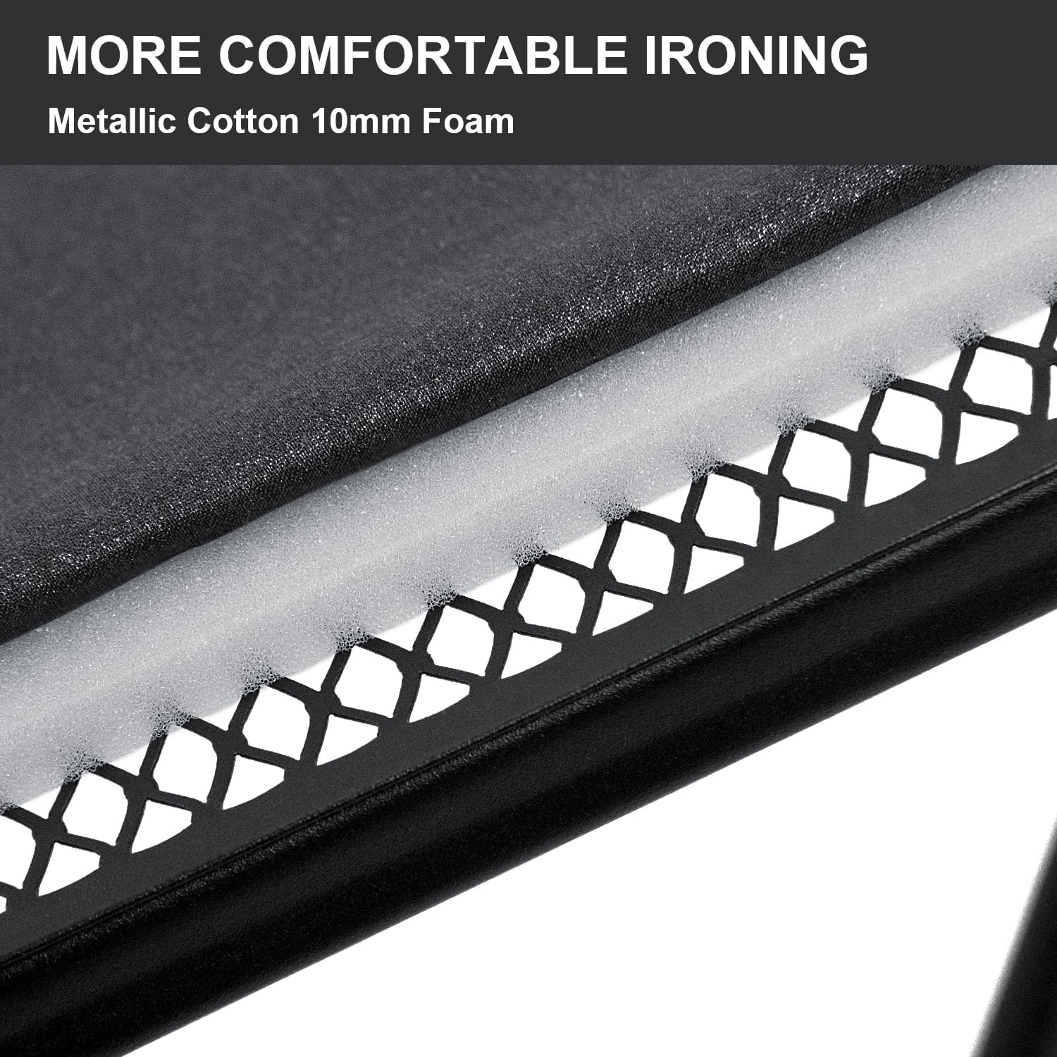 Duwee Compact Ironing Board (33 X 89 Cm) with Ample Ironing Space, Lightweight Iron Board with Anti-Gravity Hook, Easy for Storage (Black) - White image number 7