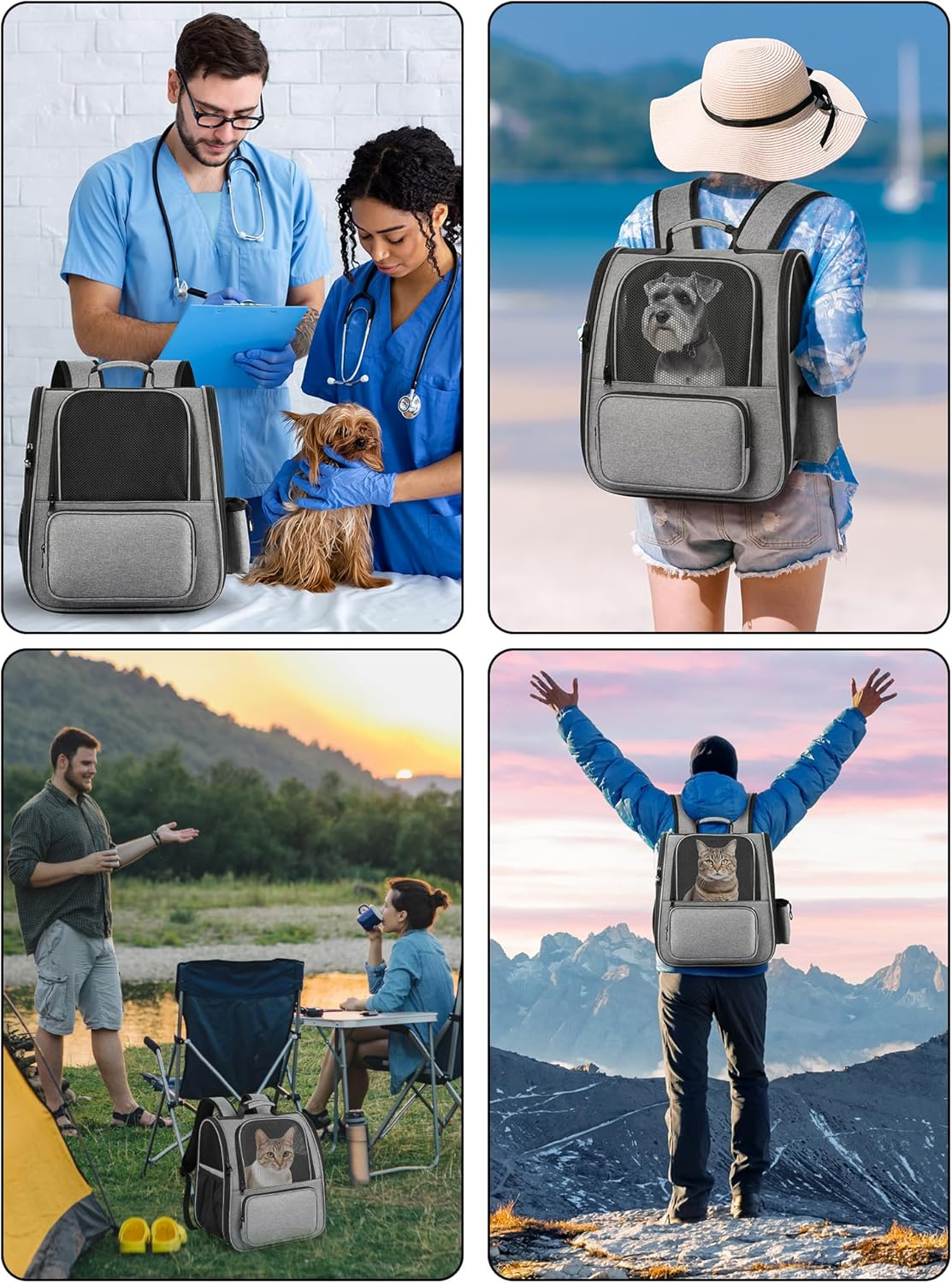 Cat Backpack Carrier, Expandable Pet Carrier Backpack Foldable Designed for Travel Airline-Approved,Breathable Mesh Dog Carrier Backpack for Small Cats Dogs Car,Outdoor,Hiking,Camping image number 6