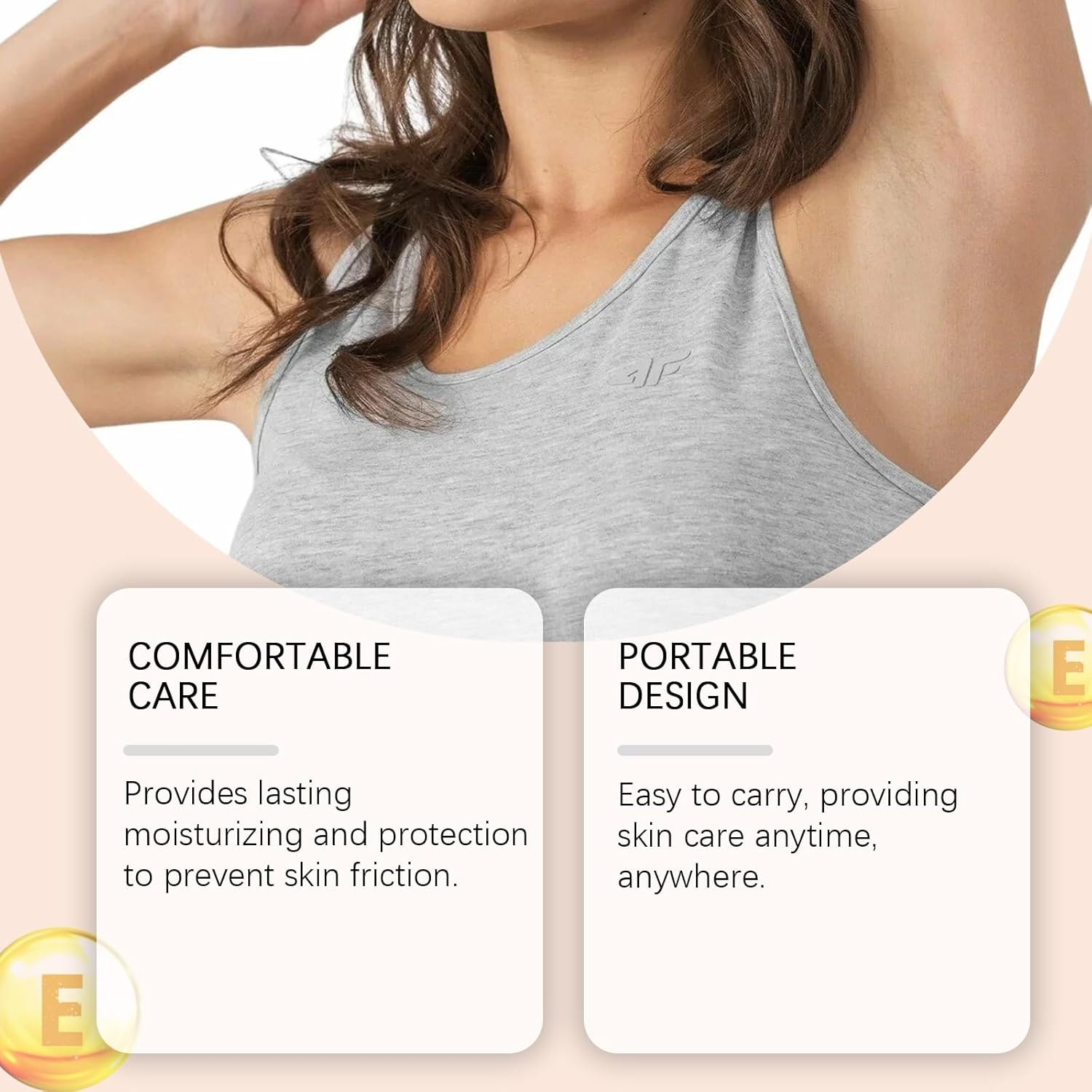 Anti-Chafing Moisturising Stick, Long-Lasting, Non-Greasy, Vitamin E Enriched, 30G image number 4