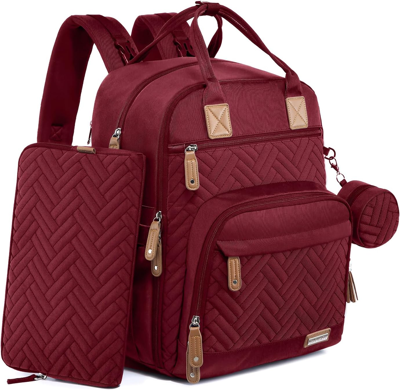 Iniuniu Diaper Bag Backpack, 4 in 1 Kit Large Unisex Baby Bags for Boys Girls, Waterproof Travel Back Pack with Diaper Pouch