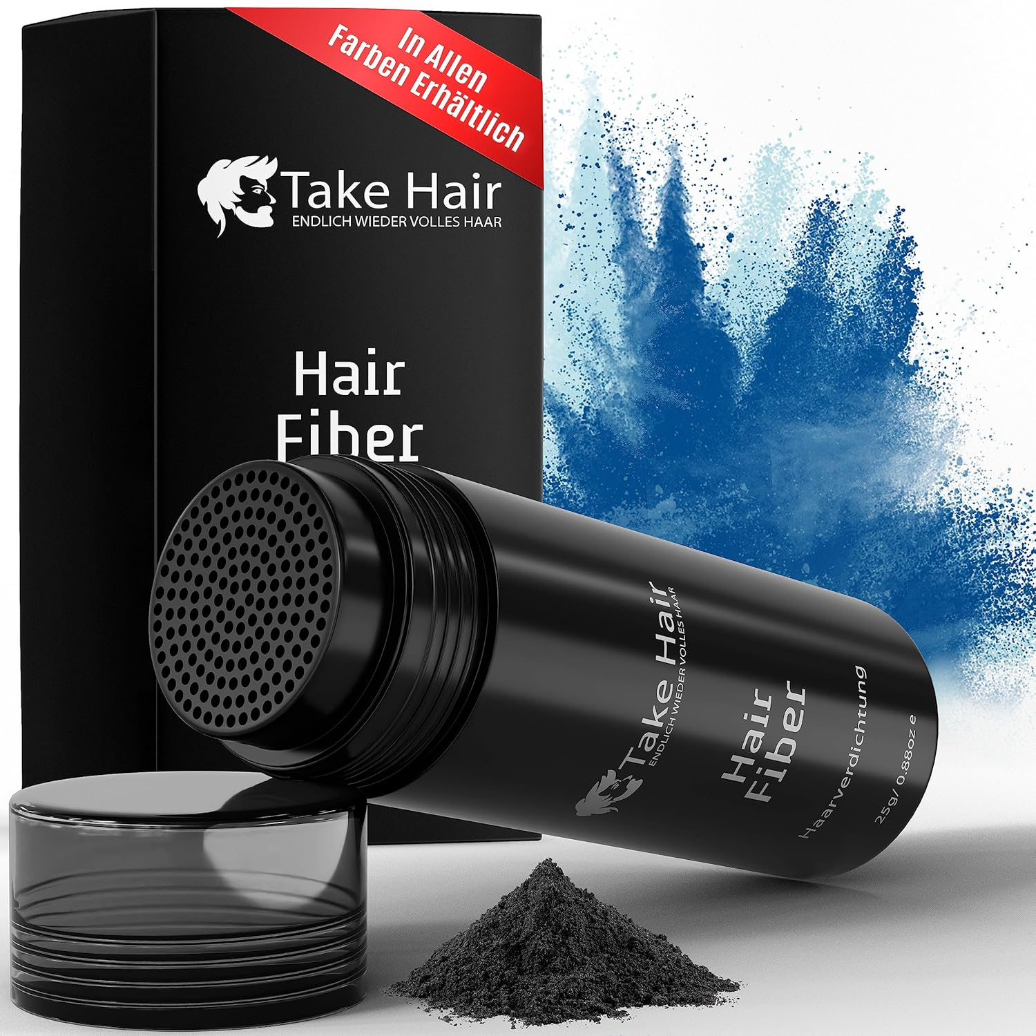 Take Hair Scattered Hair for Men I Holds in Rain and Wind I 25 G Pouring Hair for Hair Thickening I Hair Fibres I Hair Powder I Scattered Hair Men for Hair Loss I Hair Powder (Scattered Hair Black)