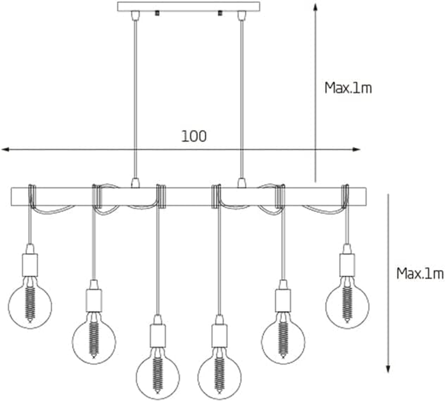 New Lexi Tibery Natural Timber 6 Pendant Lighting Decor 2M - Hanging Accessory image number 2