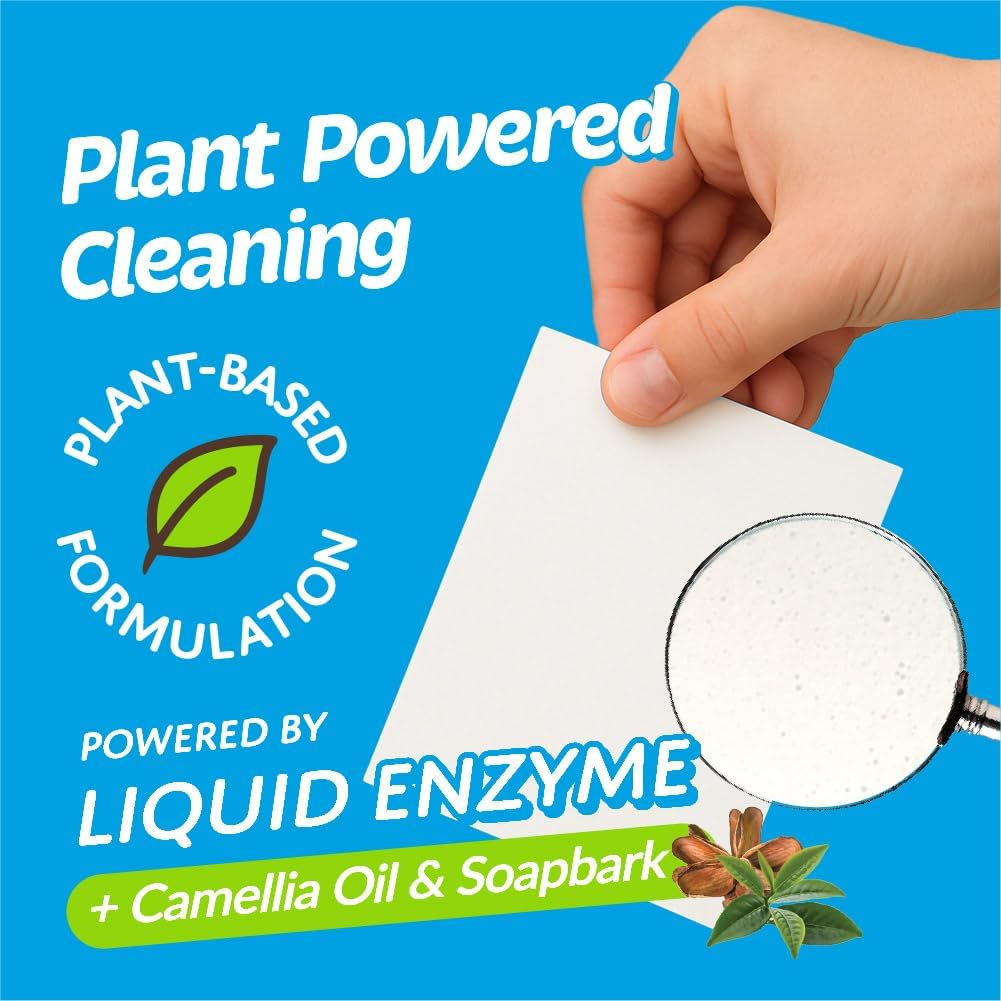 Eco Basics Ultra Concentrated Laundry Detergent Sheets - Ocean Breeze (60 Sheets) Plant-Based Liquid Enzyme, Sensitive Skin Safe &ndash; Plastic-Free, Septic Safe, Tough on Stain image number 3