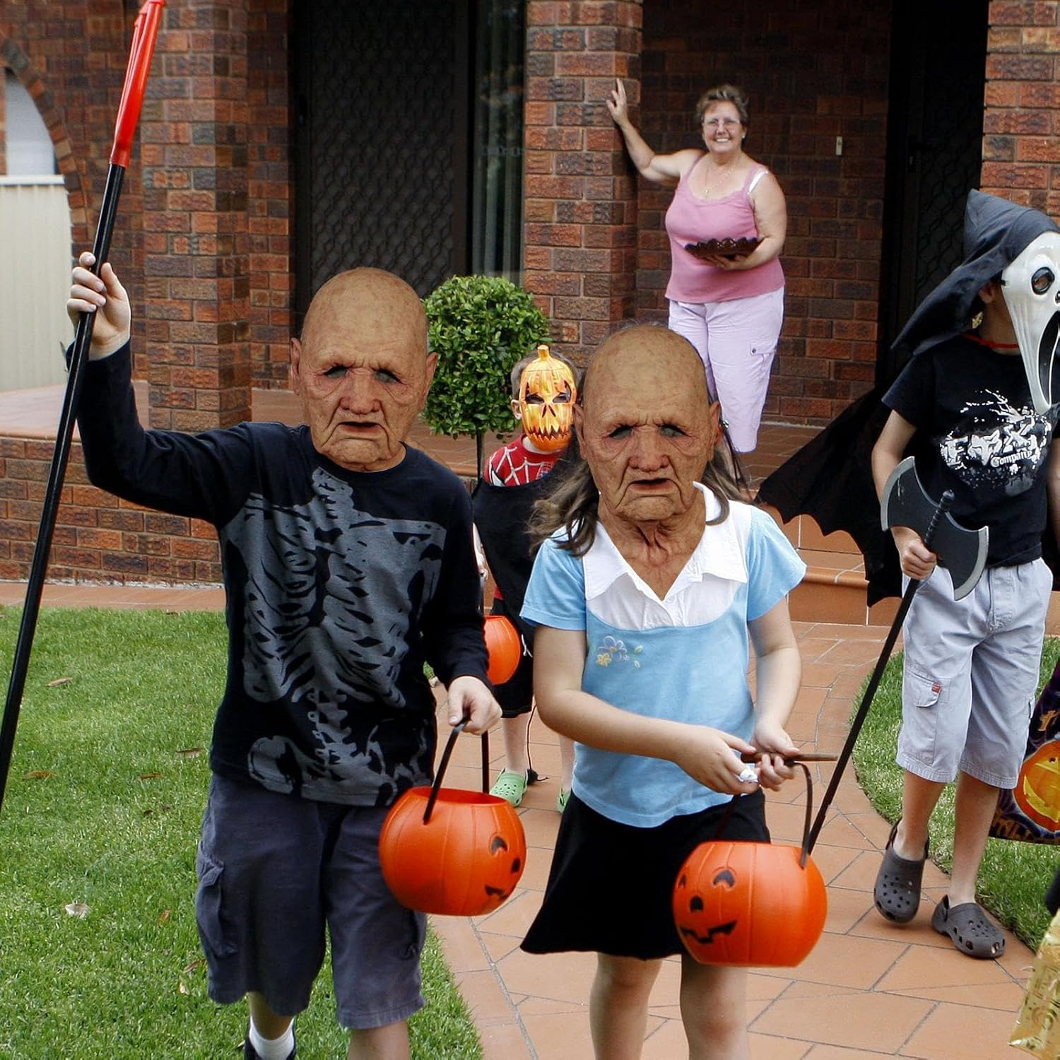 Old Man Face Cover, Latex Halloween Masque, Realistic Costume Masque, Cosplay Headgear, Halloween Party Props, Aged Skin Masque, Creepy Old Man Costume, Realistic Facial Masque image number 2