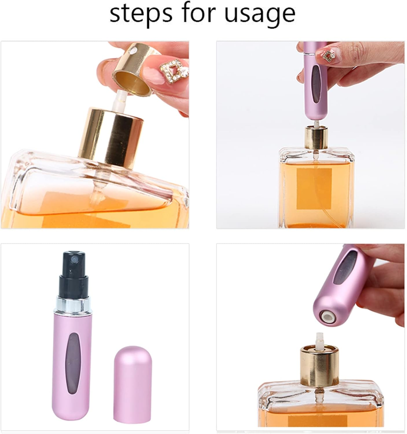 Mini Atomizer Perfume Bottle,3Pcs 5Ml Portable Travel Sub-Bottling Atomiser Spray Bottle,Liquid Spray Bottle,Bottom Refillable Perfume Atomizer Bottle for Purse Handbag Pocket Luggage (Bright Gold) - Bright Gold image number 3