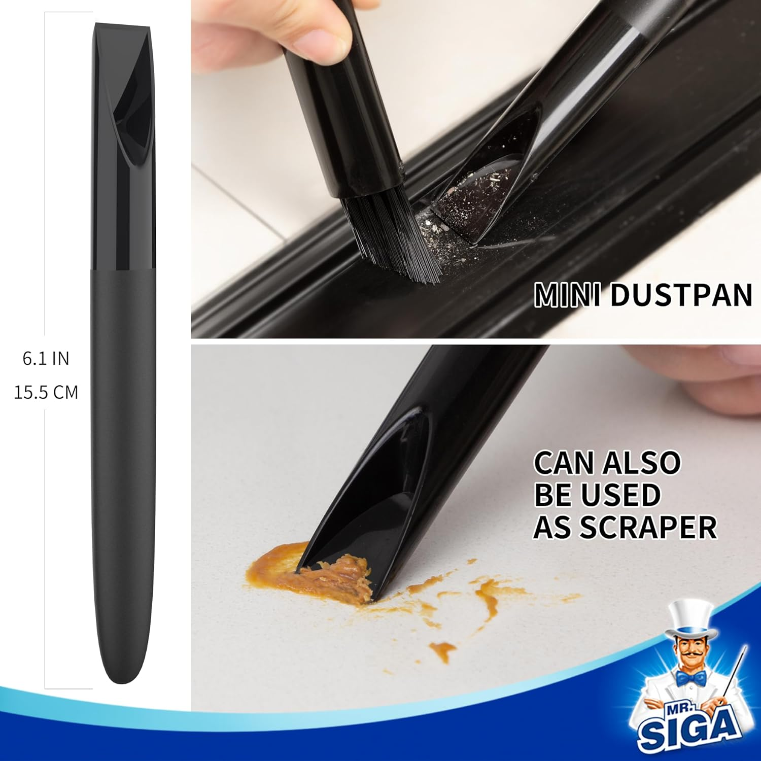 MR.SIGA Grout Cleaner Brush Set, Detail Cleaning Brush Set for Tile, Sink, Drain, Grout Brush Set for Edge, Crevice Cleaning