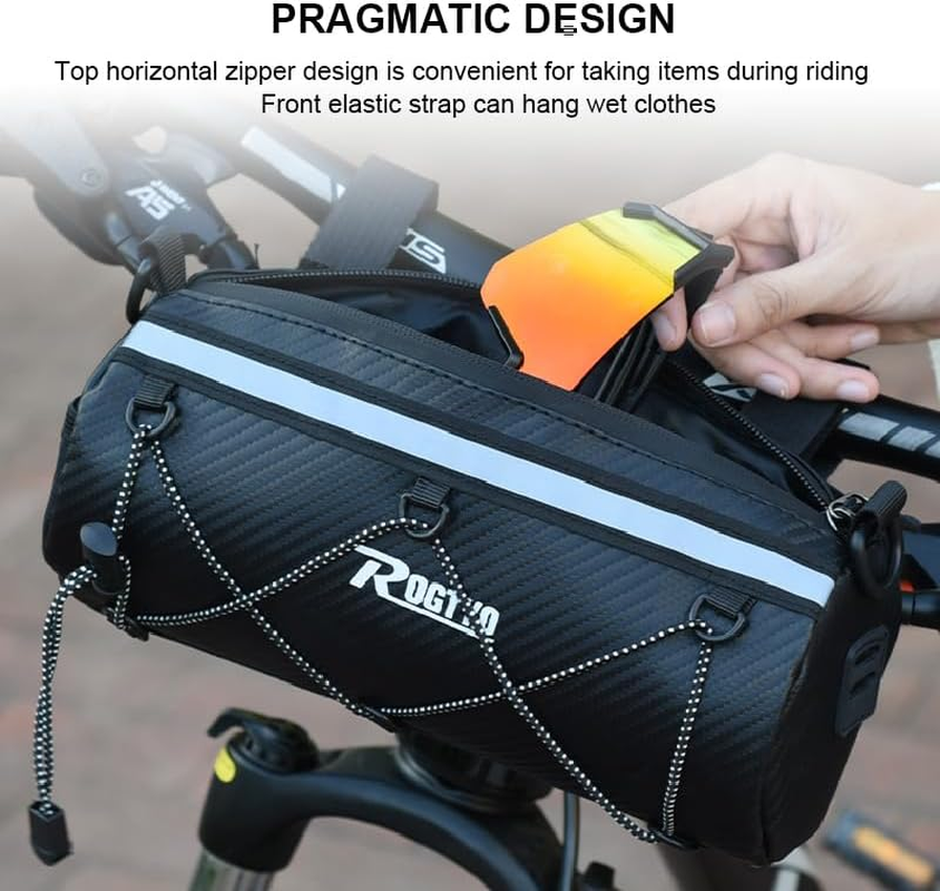Multifunctional Waterproof Satchel, Bike Handlebar Bag, Bicycle Front Bag Shoulder Bag, Professional Cycling Accessories Outdoor Bike Front Bag for Road Mountain Bike Cycling Travel